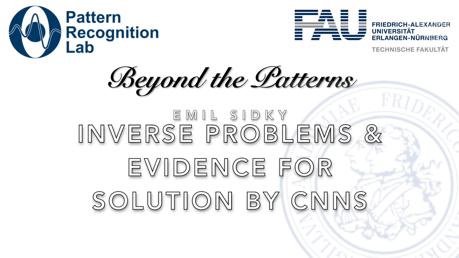 Beyond the Patterns - Emil Sidky - Inverse problems in imaging and evidence for solution by convolutional neural networks preview image