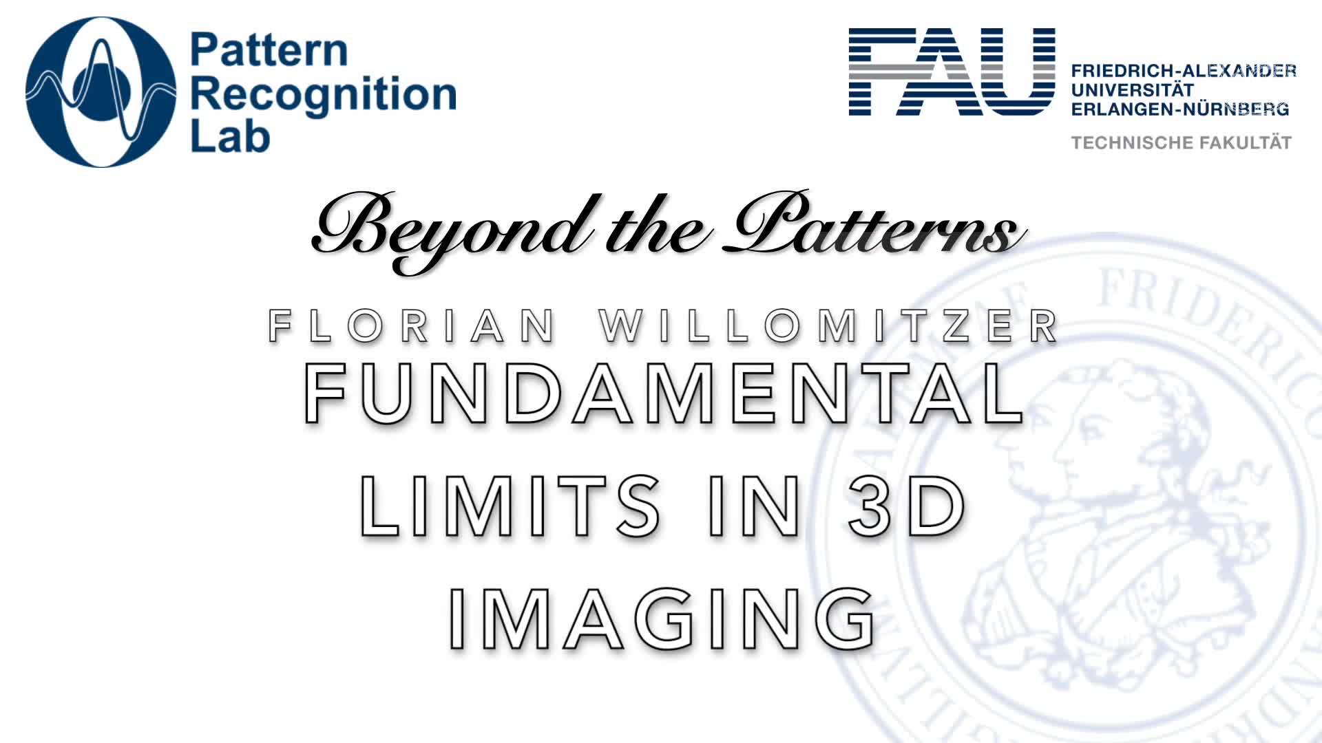 Beyond the Patterns - Florian Willomitzer - Fundamental Limits in Computational 3D Imaging: From Novel 3D Cameras to Looking around Corners preview image
