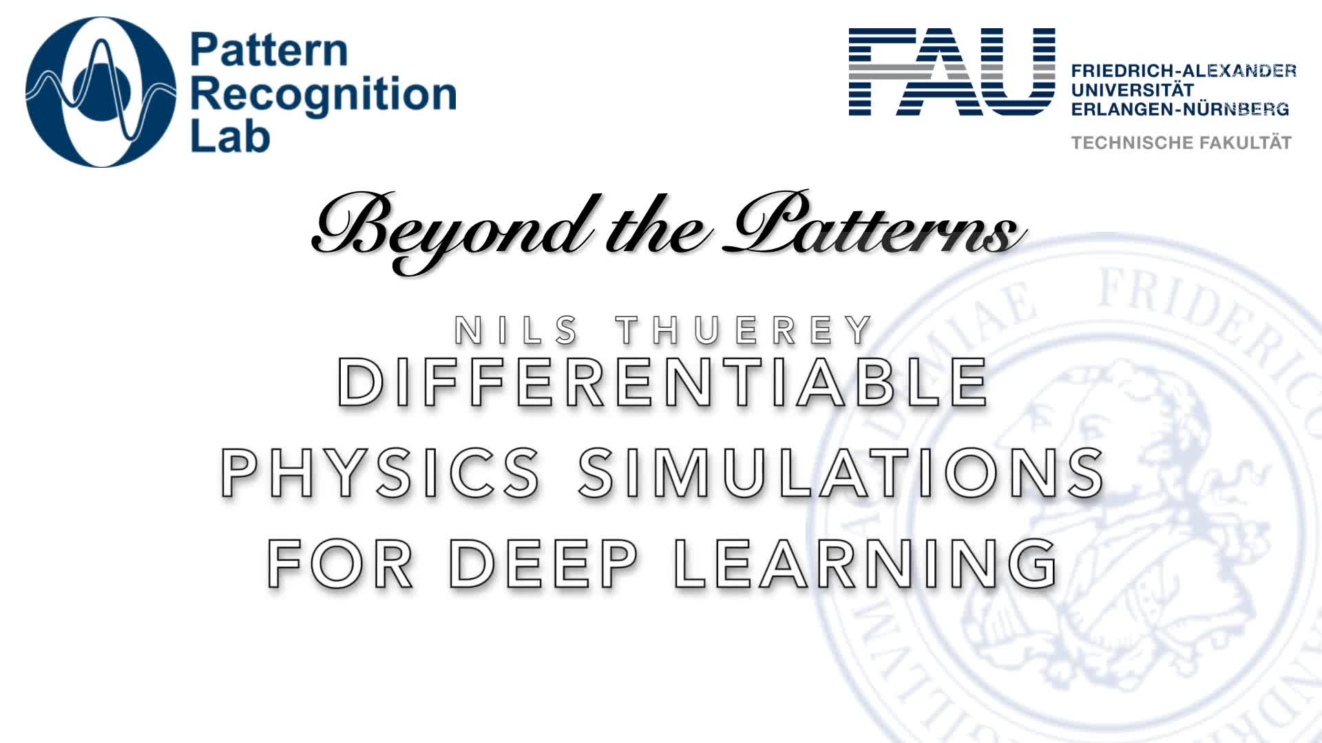 Beyond the Patterns - Nils Thuerey – Differentiable Physics Simulations for Deep Learning preview image