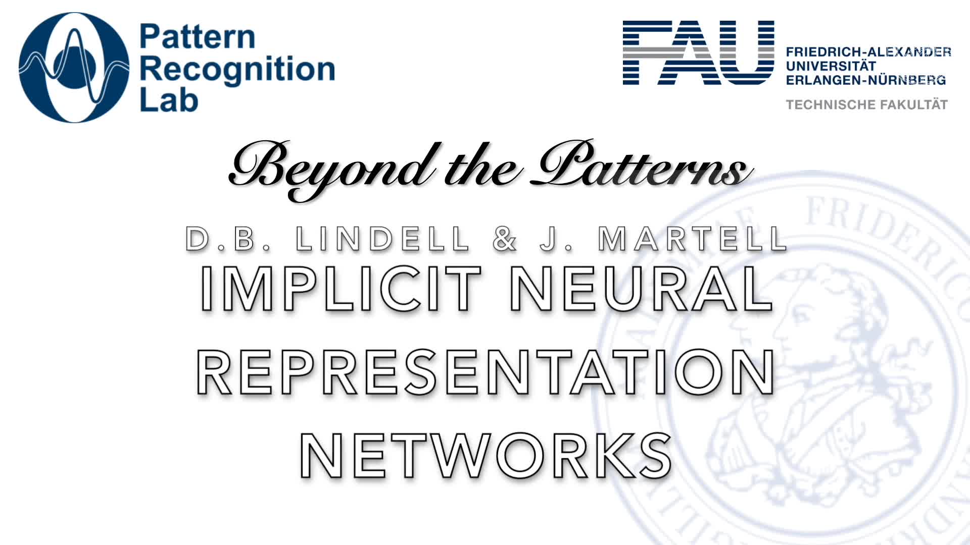 Beyond the Patterns - David B. Lindell & Julien Martel (Stanford U): Implicit Neural Representation Networks for Fitting Signals, Derivatives, and Integrals preview image