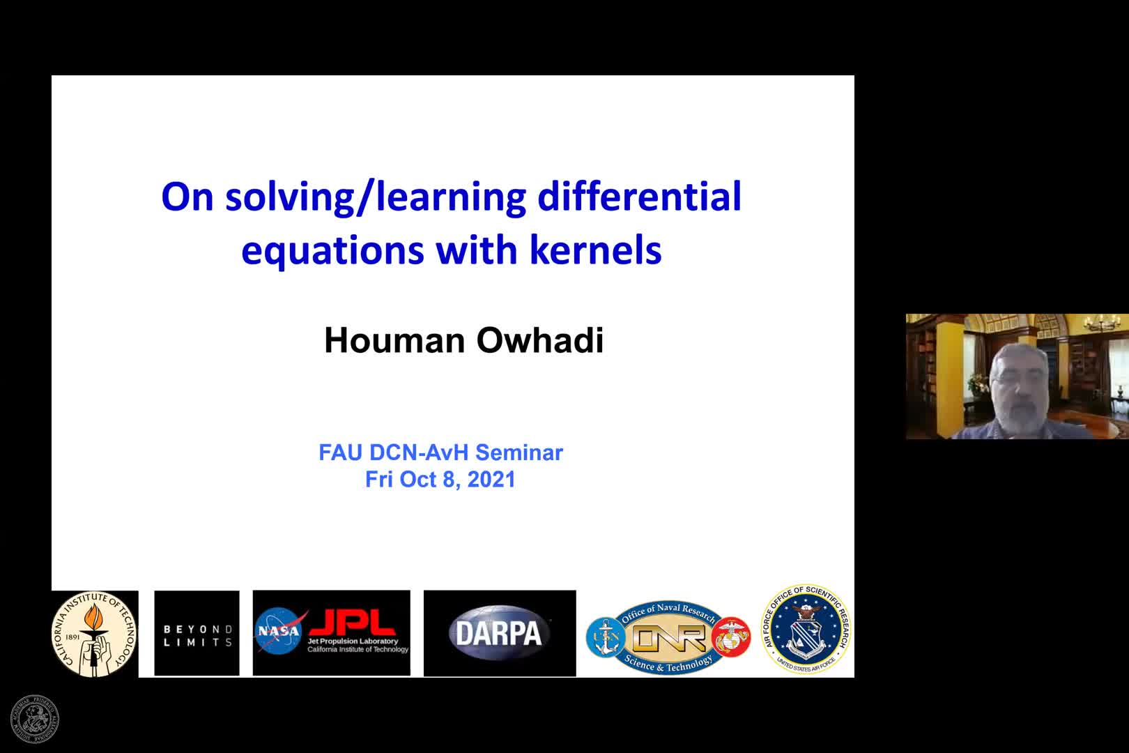 On solving/learning differential equations with kernels (H. Owhadi, Caltech) preview image