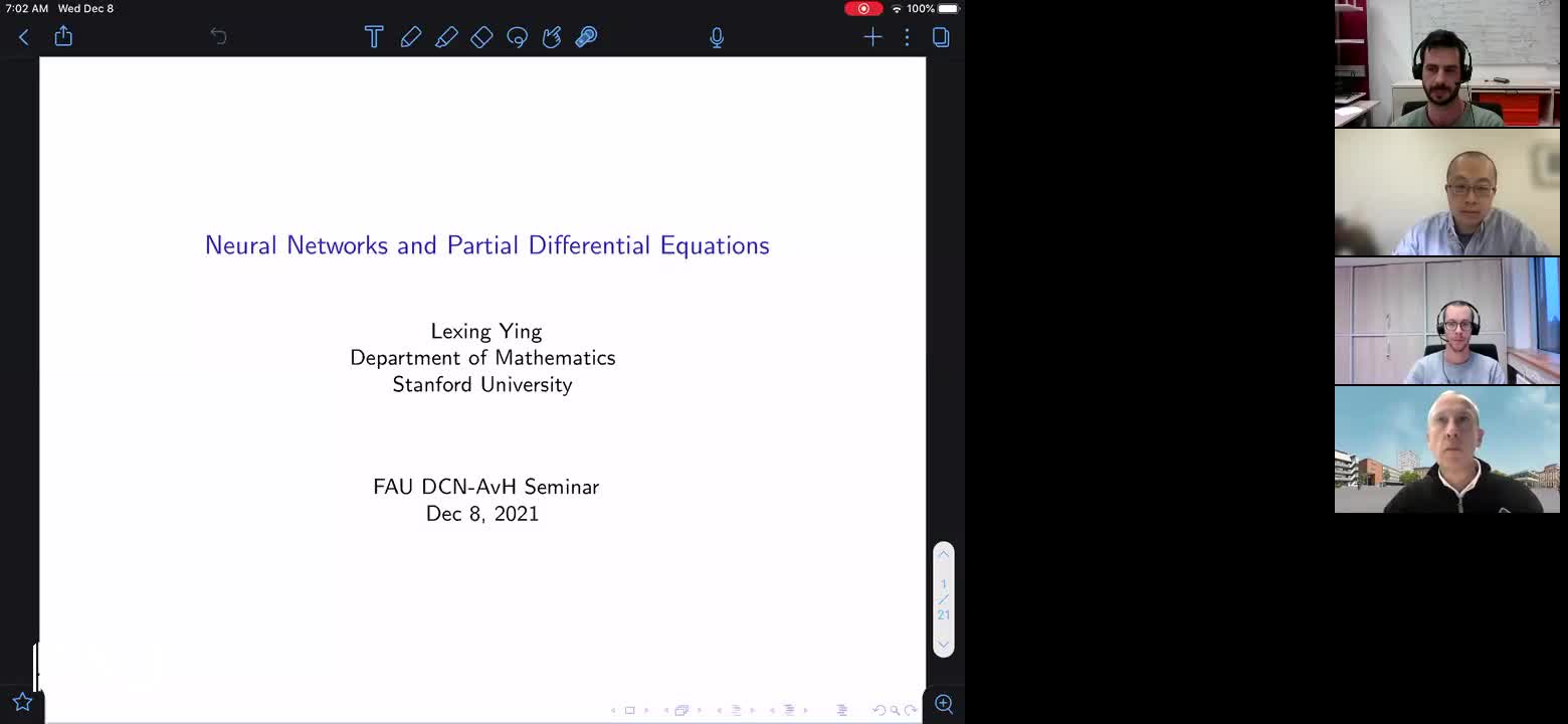 Neural network and partial differential equations (Lexing Ying, Stanford University) preview image