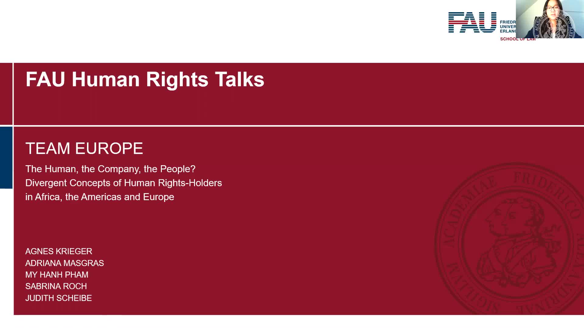 FAU Human Rights Talks Winter Term 2020 – European Human Rights System preview image