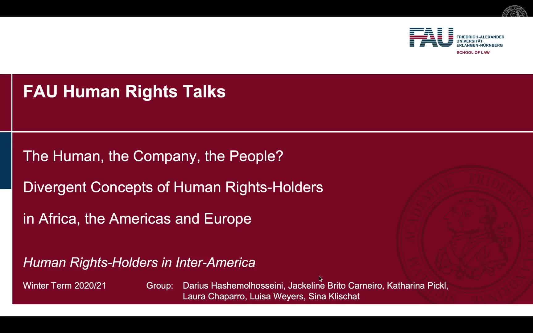 FAU Human Rights Talks Winter Term 2020 – Inter-American Human Rights System preview image