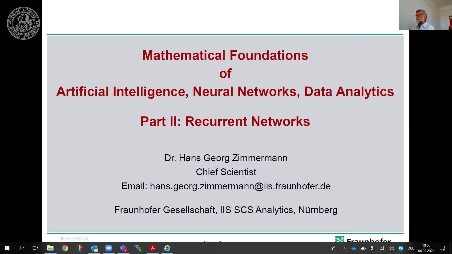Mathematische Grundlagen zu Künstliche Intelligenz, Neuronale Netze und Data Analytics II preview image