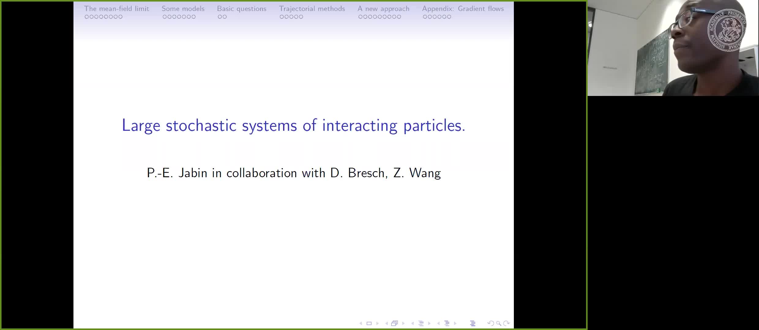 Large stochastic systems of interacting particles (P. E. Jabin, Penn State University, USA) preview image