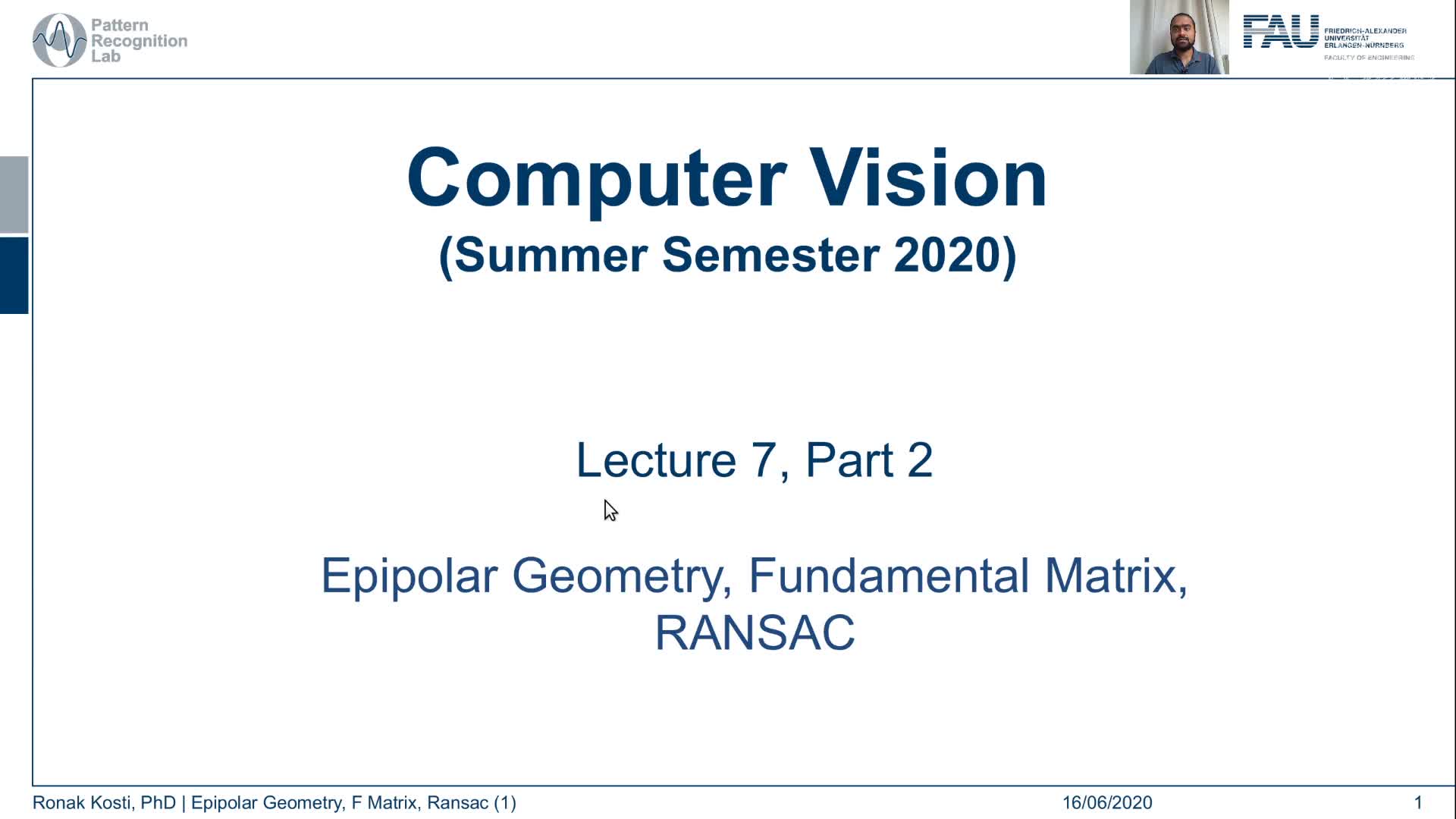 (Lecture 7, Part 2) Epipolar Geometry and Ransac preview image
