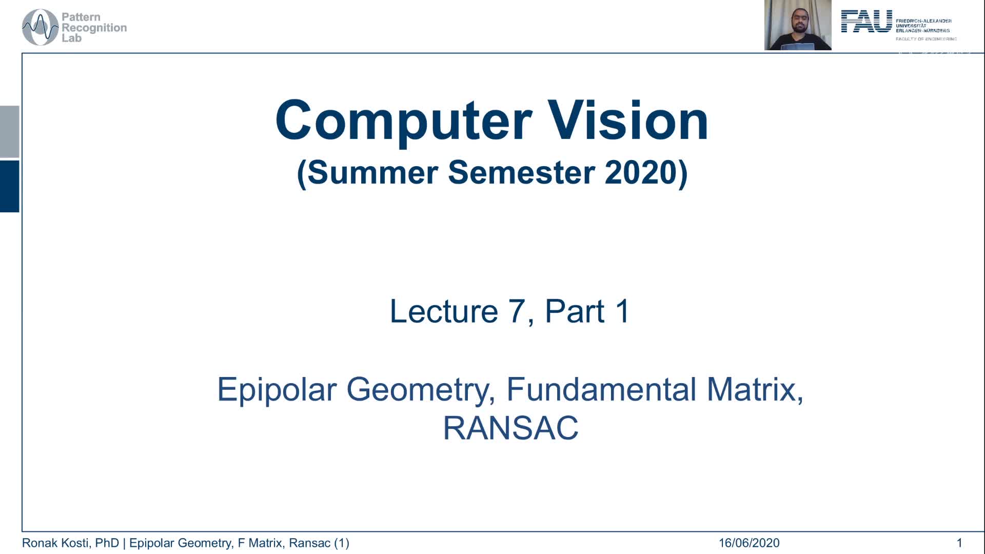 (Lecture 7, Part 1) Epipolar Geometry and Ransac preview image