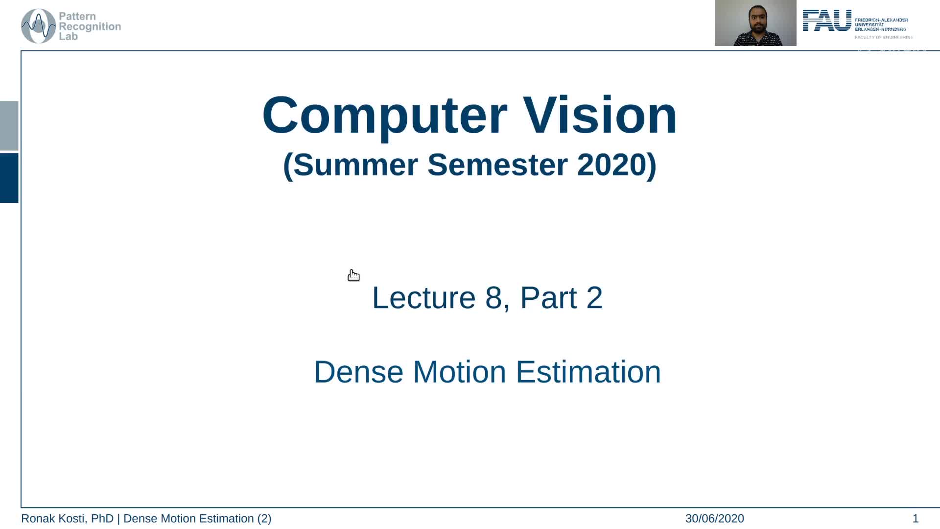 (Lecture 8, Part 2) Dense Motion Estimation preview image