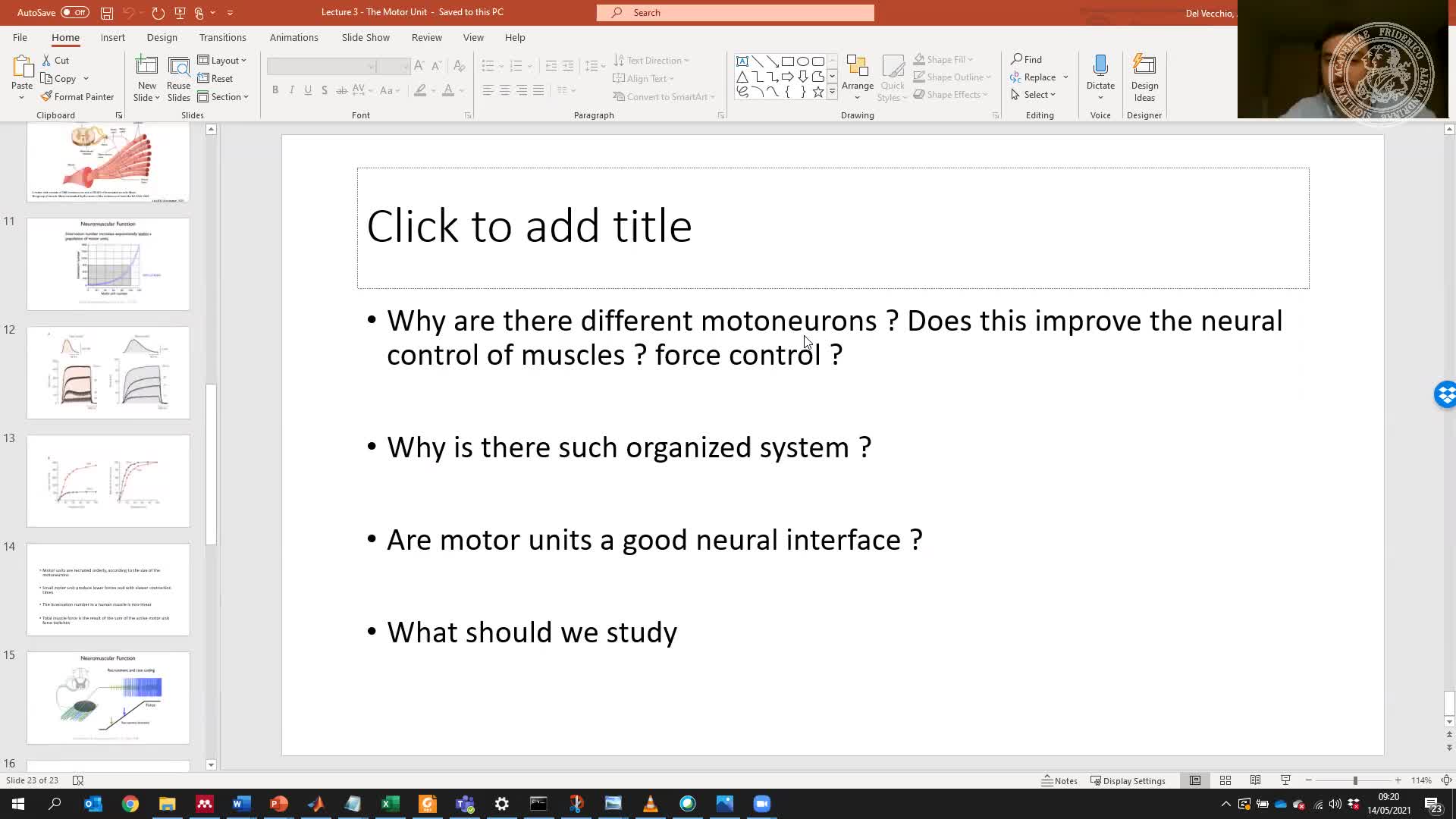 Inverted Classroom/Q&A: Neurophysiology 14.05.2021 preview image