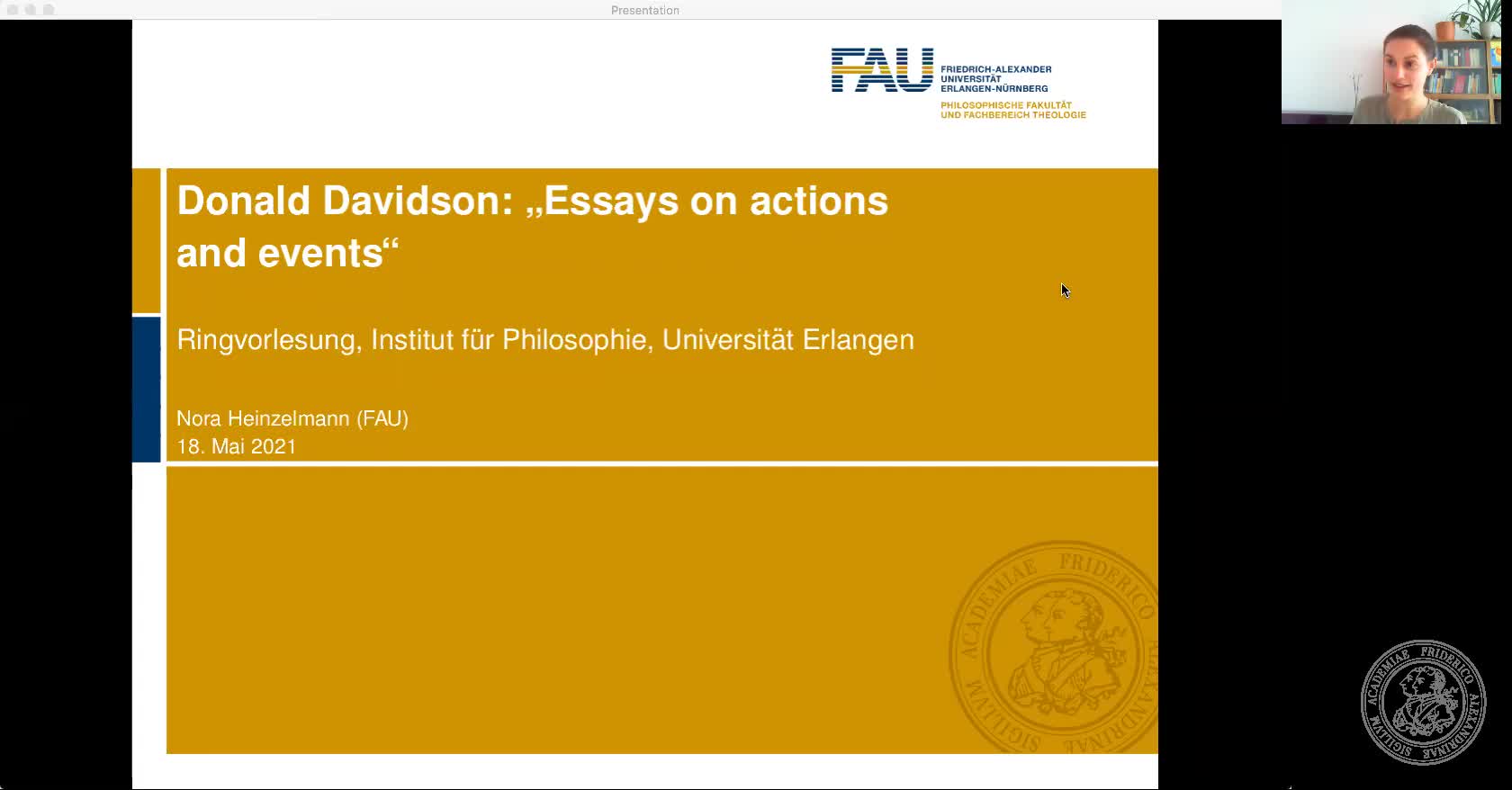 Nora Heinzelmann: Davidson, Essays on Actions and Events preview image