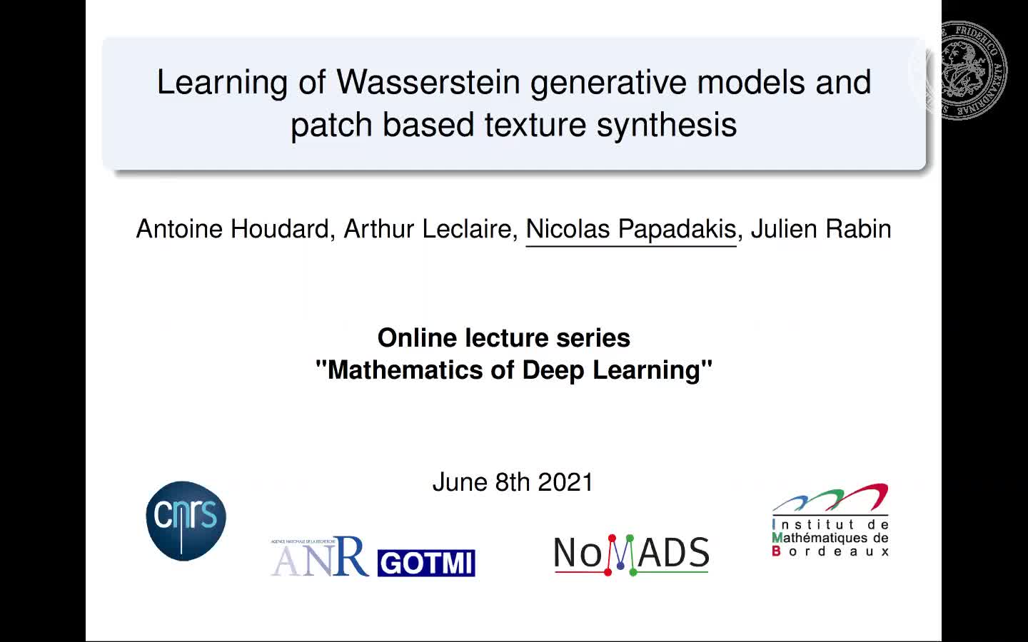 Learning of Wasserstein Generative Models and Patch-based Texture Synthesis preview image