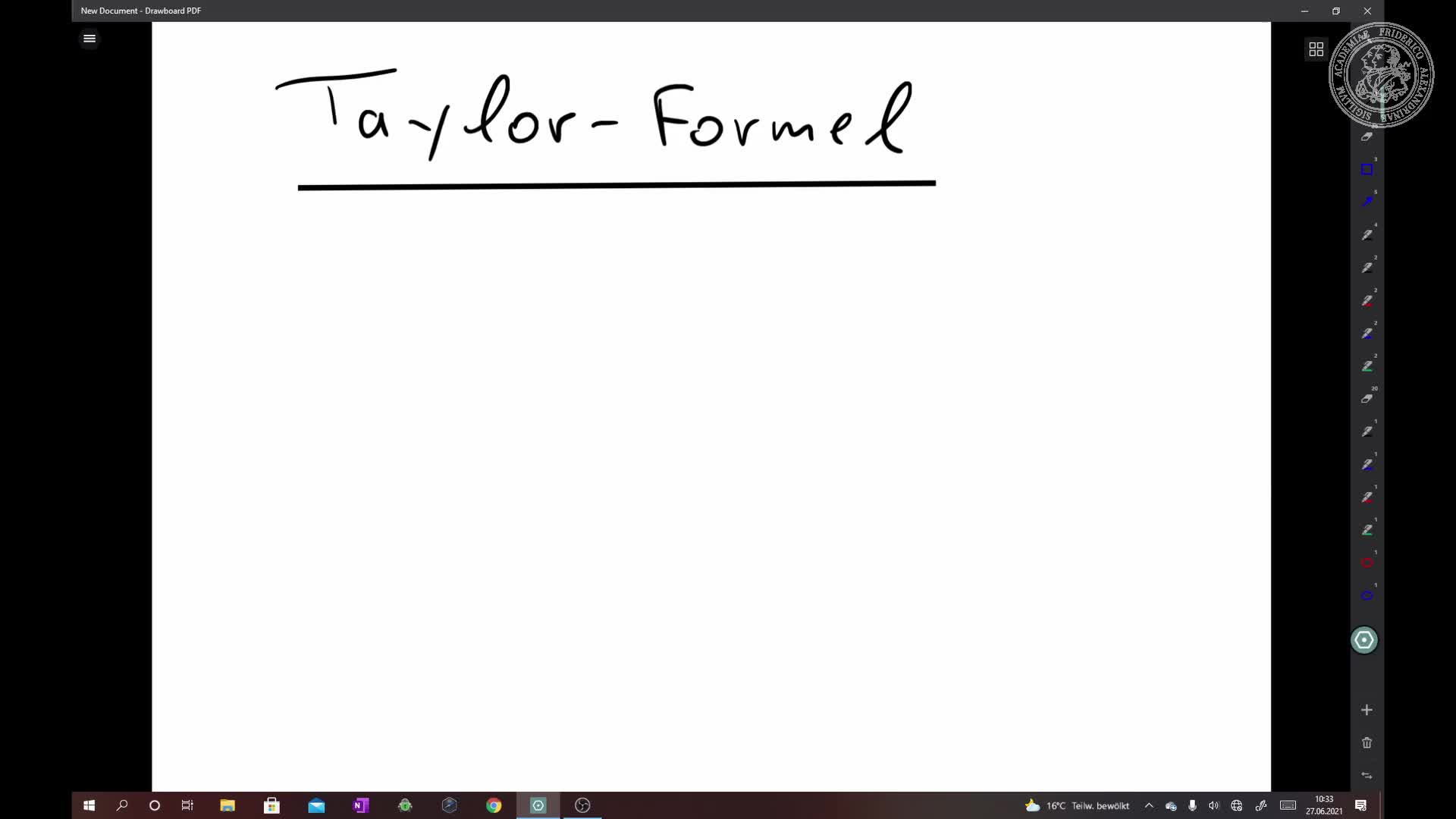 Die eindimensionale Taylor-Formel preview image