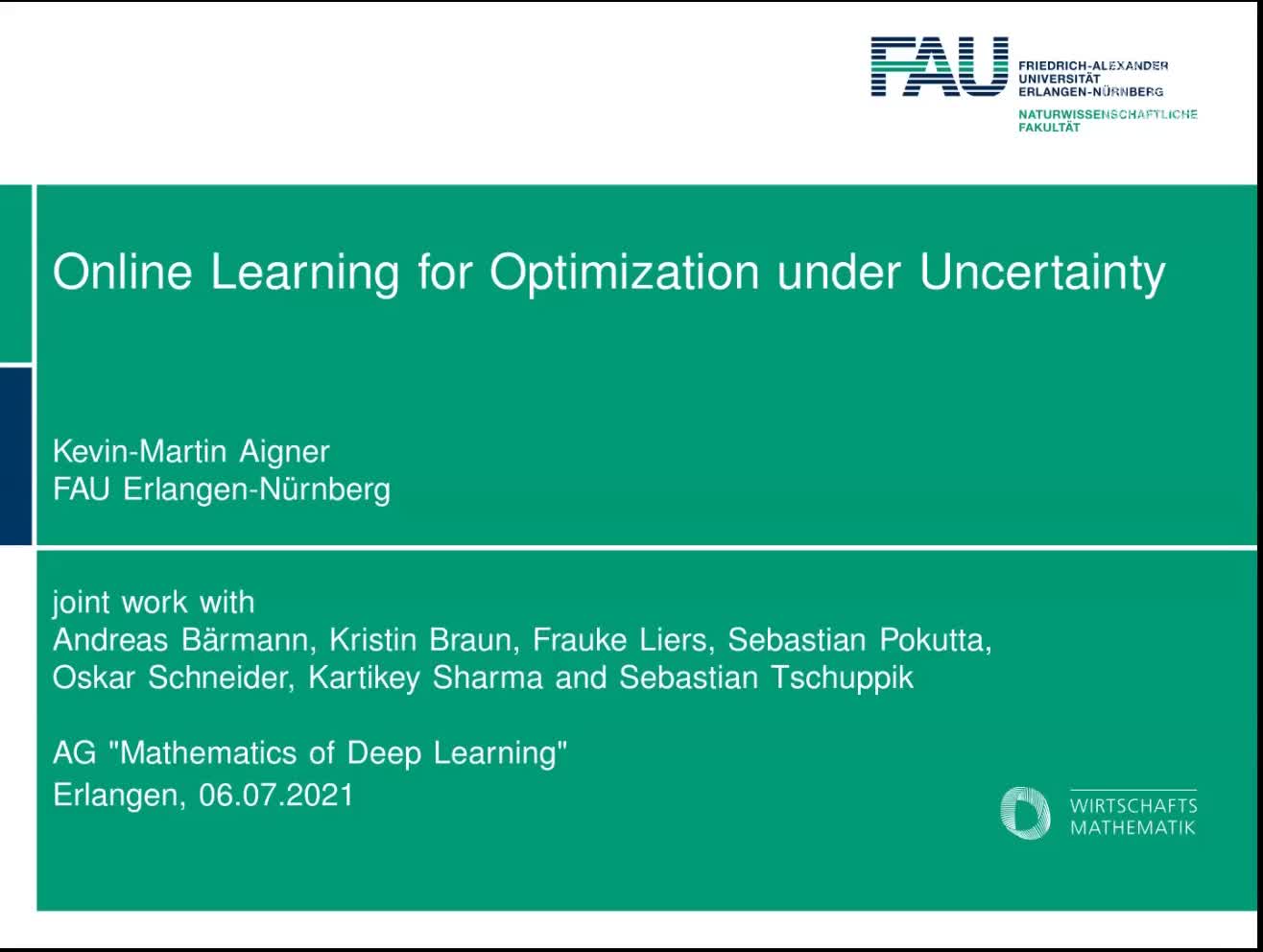 Online Learning for Optimization Problems with Unknown or Uncertain Cost Functions preview image