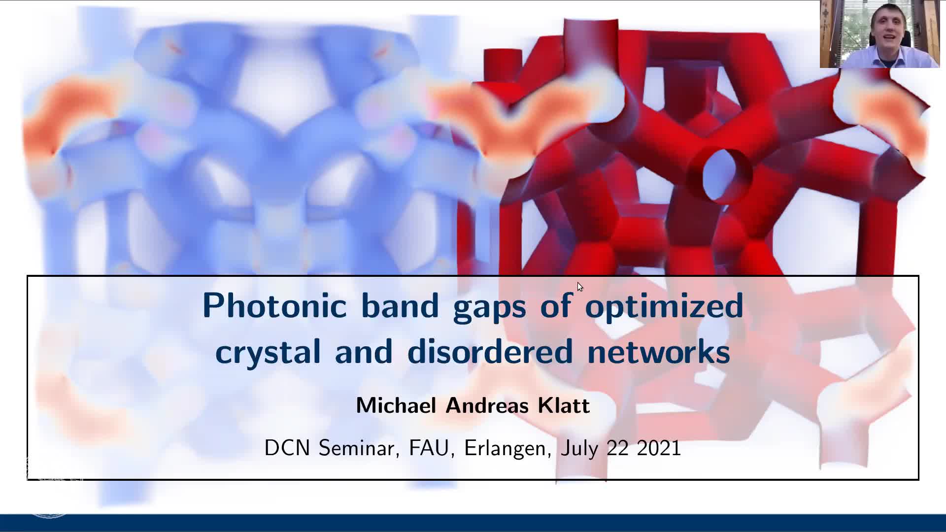Photonic band gaps of optimized crystal and disordered networks (M. Klatt, FAU, Germany) preview image