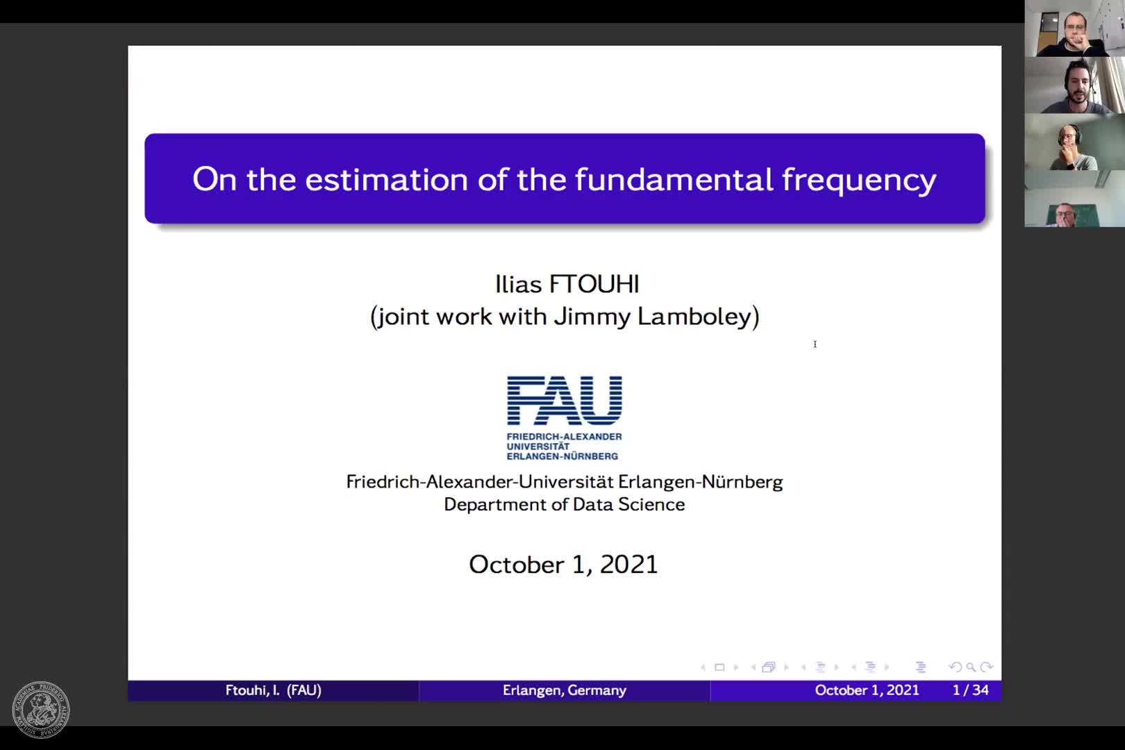 On the estimation of fundamental frequency (I. Ftouhi, FAU)) preview image