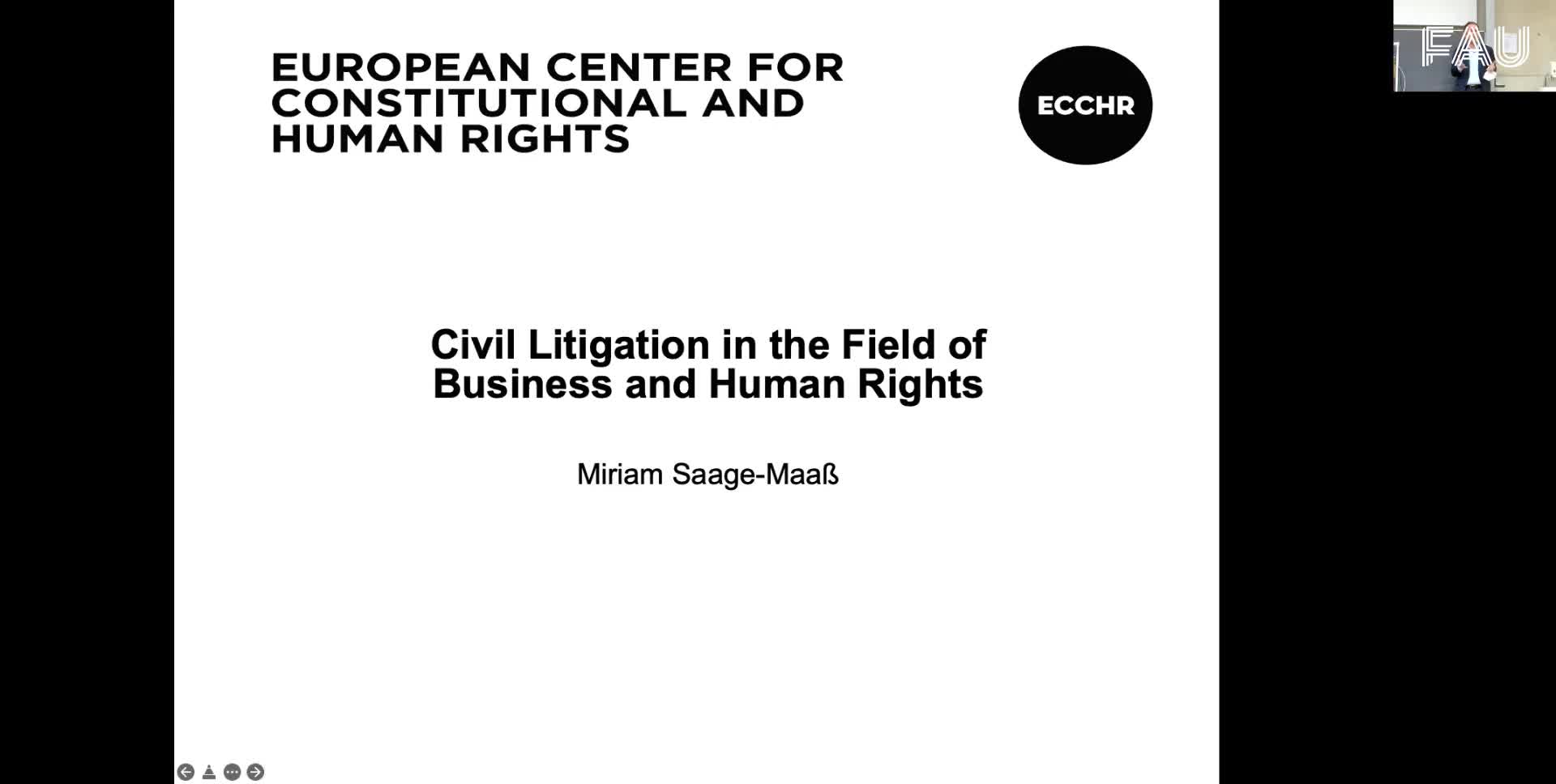 Miriam Saage-Maaß: "Civil Litigation in the Field of Business and Human Rights" preview image