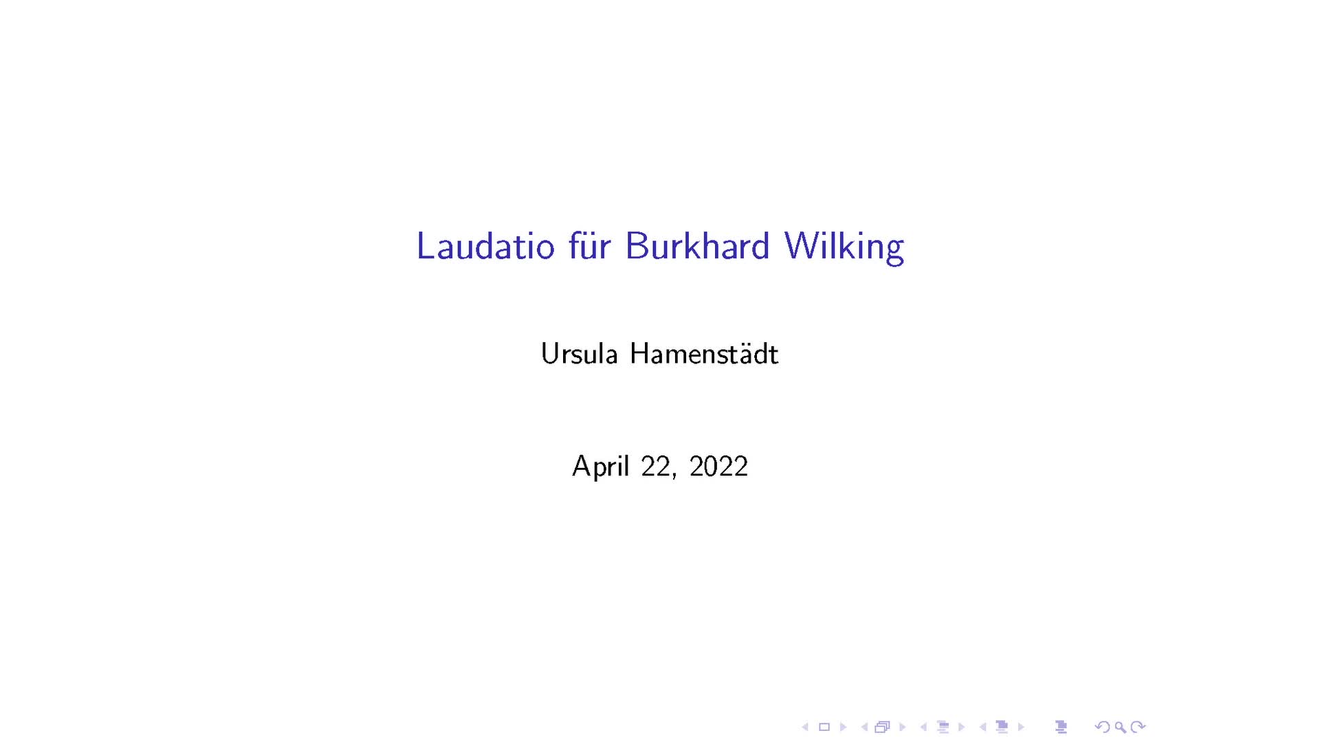 Laudatio: Prof. Dr. Ursula Hamenstädt (Bonn) preview image