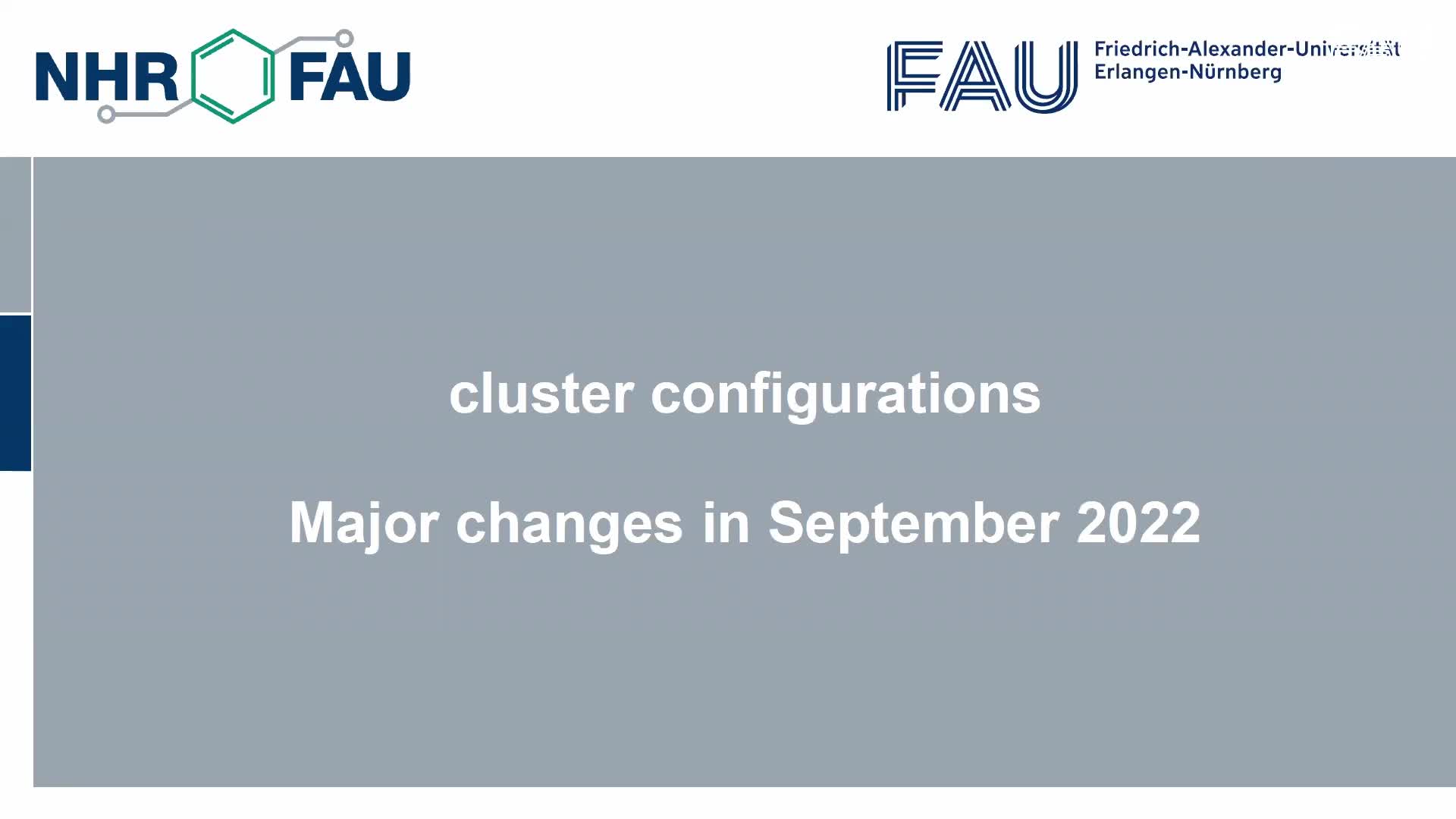HPC Cafe 2022-09-13: News from NHR@FAU—cluster configurations, resource monitoring preview image