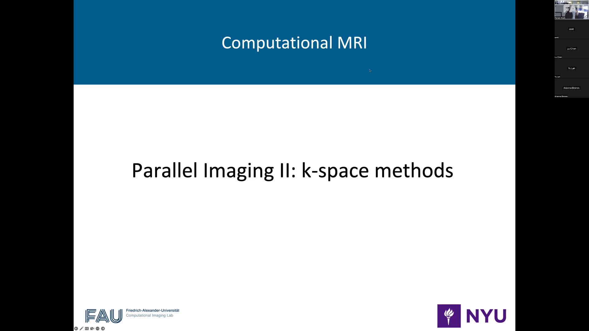 Lecture 6: Parallel Imaging II: k-space methods preview image