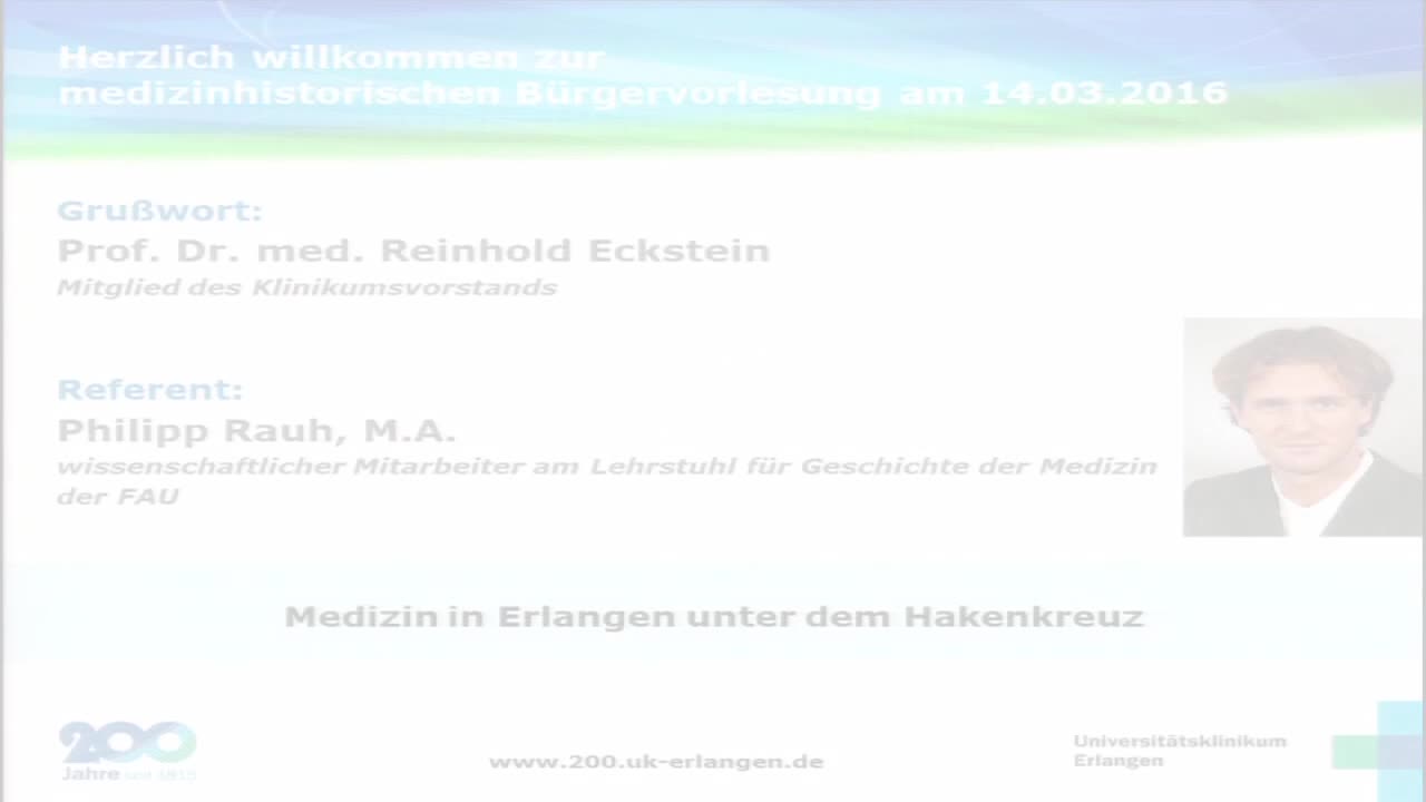 Grußworte - Medizin in Erlangen unter dem Hakenkreuz preview image