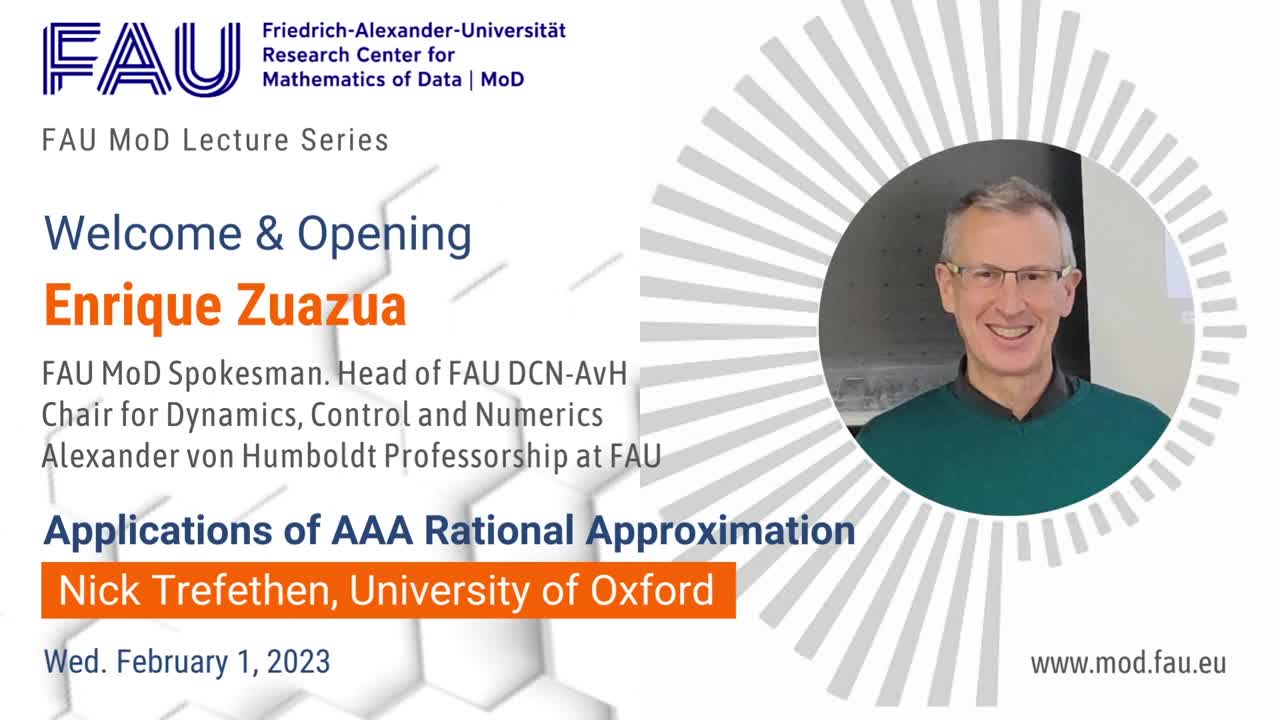 FAU MoD Lecture: Applications of AAA Rational Approximation preview image