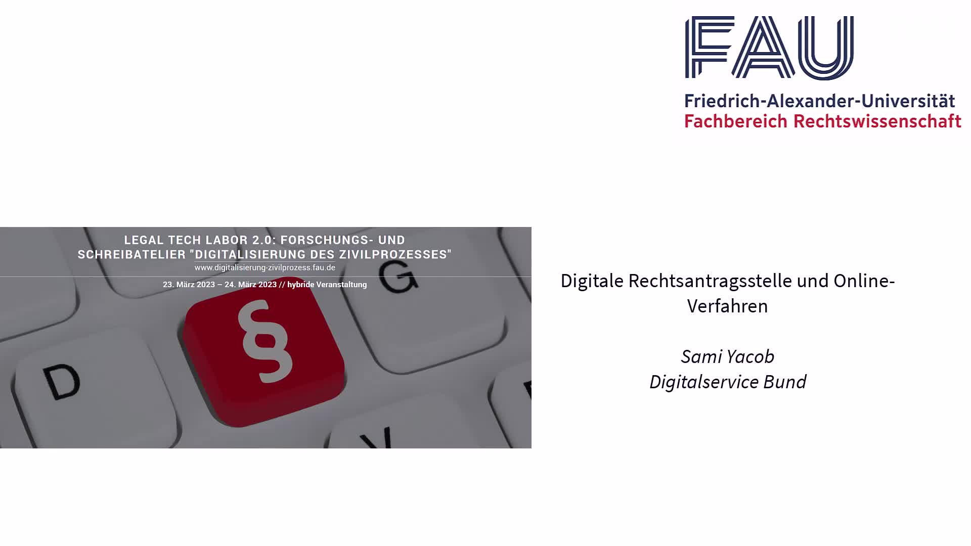 Digitalisierung des Zivilprozesses: Digitale Rechtsantragsstelle und Online-Verfahren (Sami Yacob)) preview image
