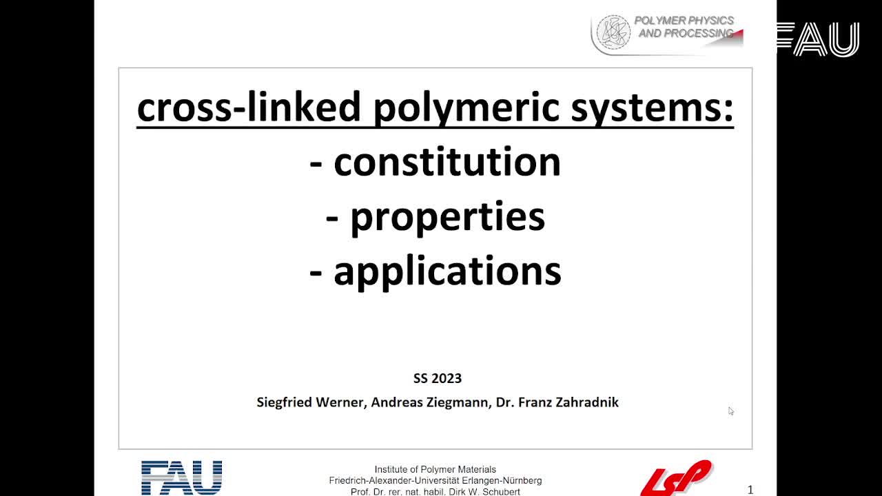Crosslinked Polymer Systems - Lecture 26.04.2023 preview image