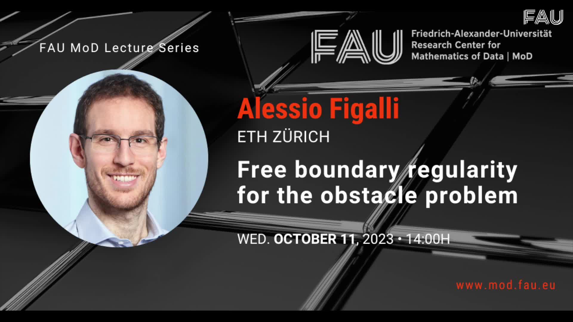 FAU MoD Lecture: Free boundary regularity for the obstacle problem preview image