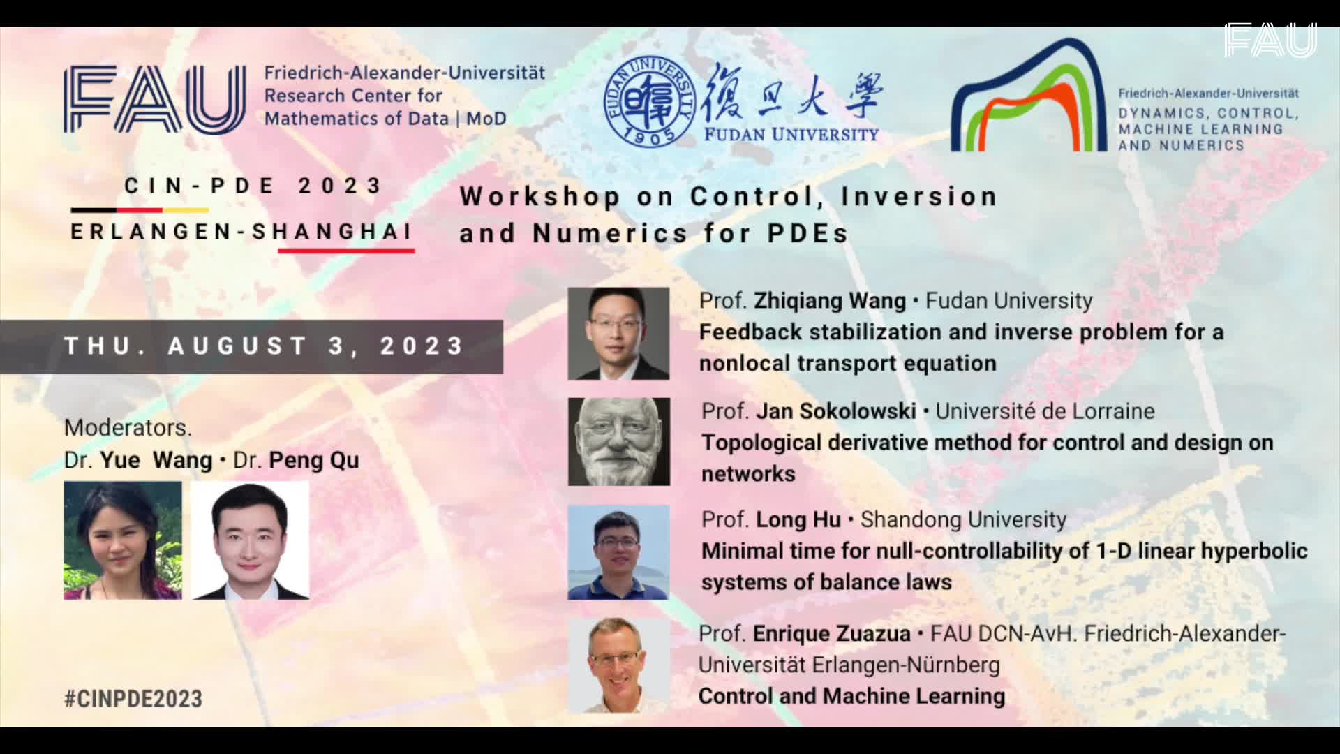 CIN-PDE 2023 • Erlangen-Shanghai. Day 3 (Aug 3, 2023) preview image