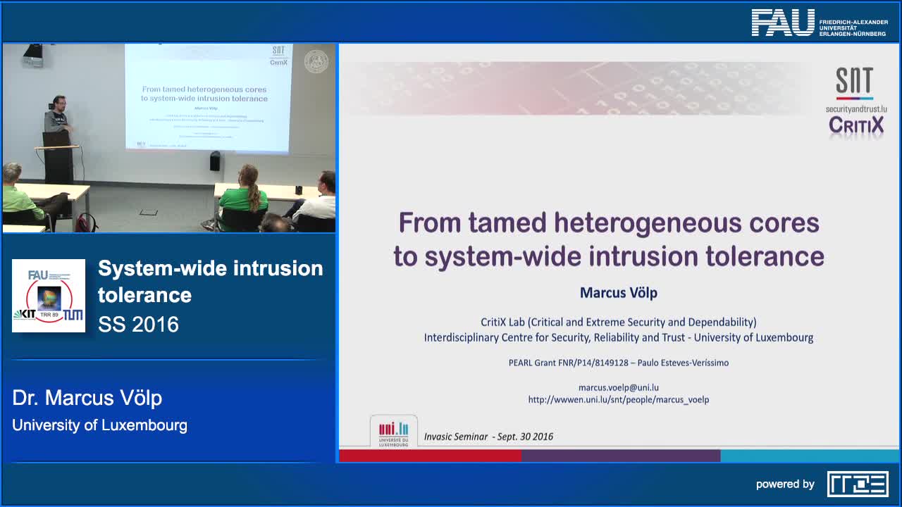 From tamed heterogeneous cores to system wide intrusion tolerance preview image