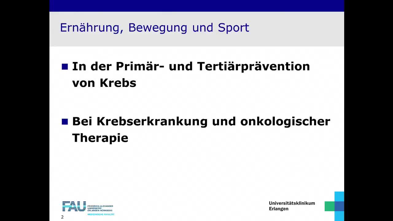 Ernährung und Sport bei Krebspatienten preview image