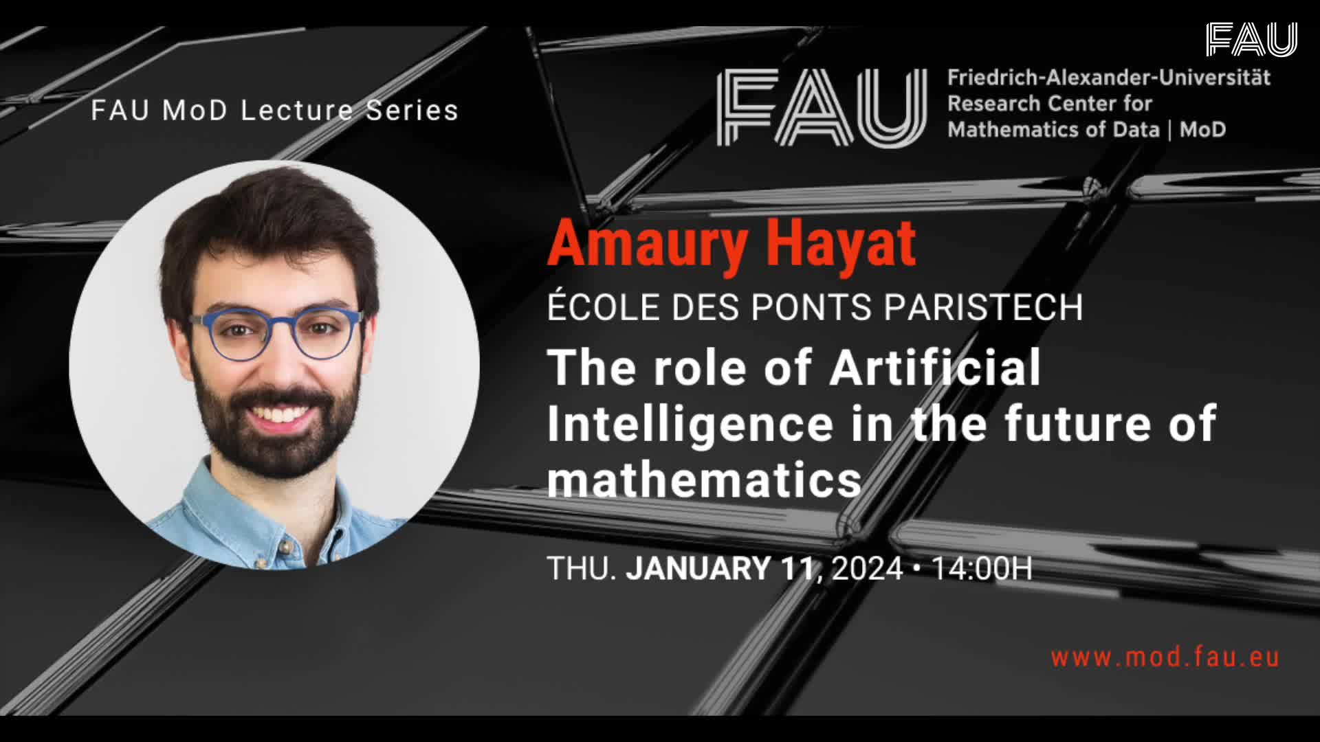 FAU MoD Lecture: The role of Artificial Intelligence in the future of mathematics preview image