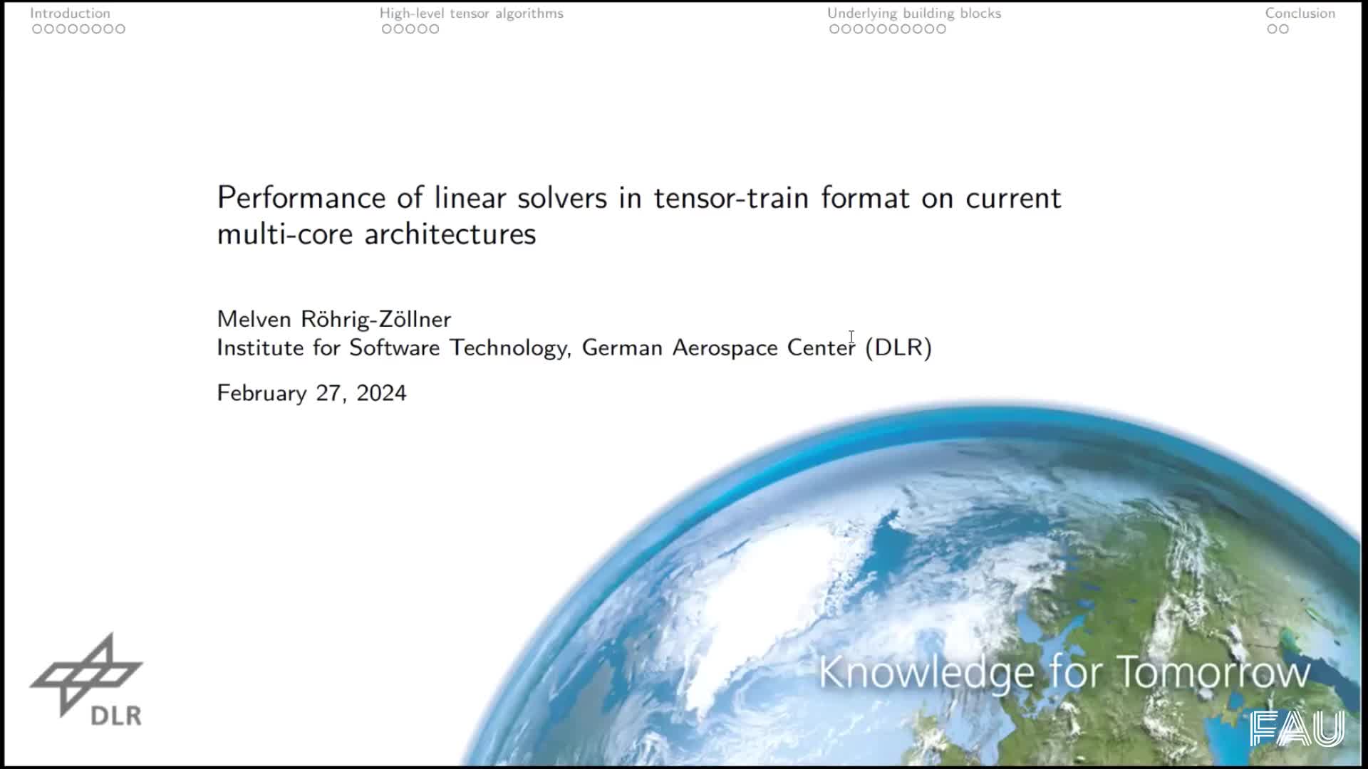 NHR PerfLab Seminar 2024-02-27: Performance of linear solvers in tensor-train format on current multicore architectures preview image