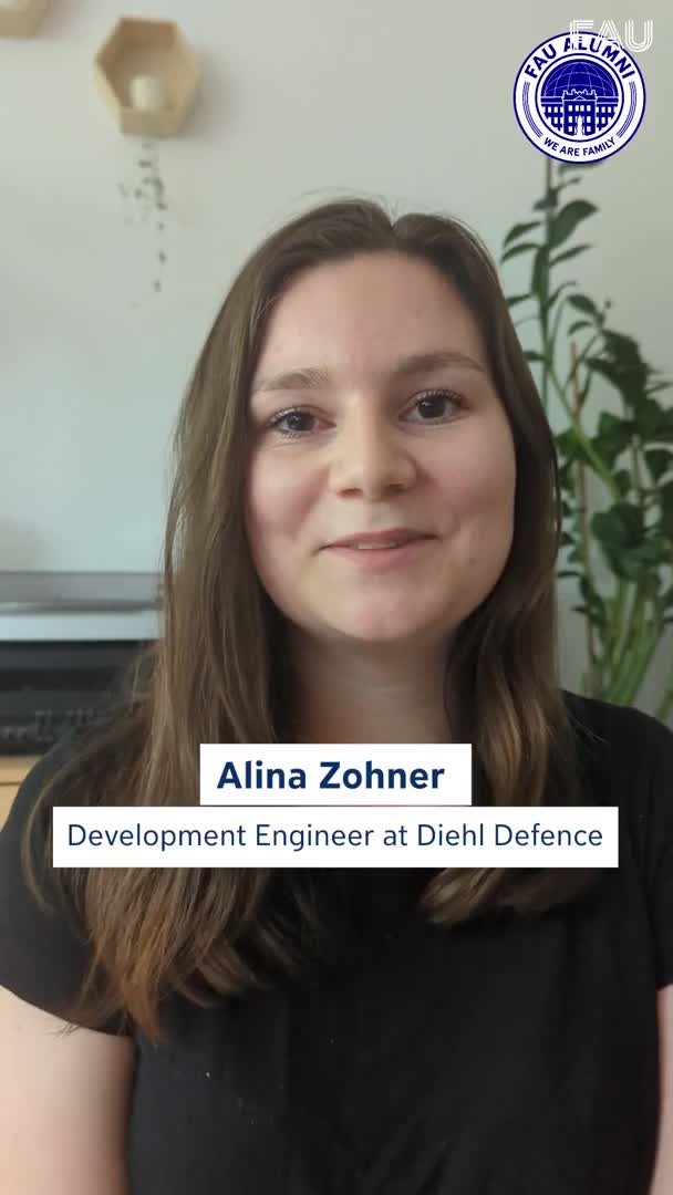 FAU Alumni #JobInsights mit Alina Zohner,  Entwicklungsingenieurin bei Diehl Defence preview image