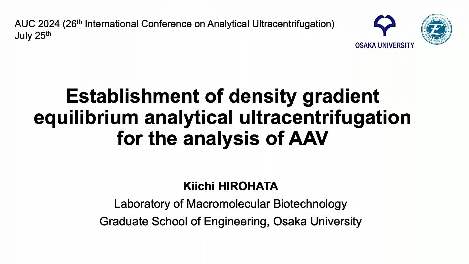 Establishment of equilibrium density gradient analytical ultracentrifugation for the analysis of AAV preview image