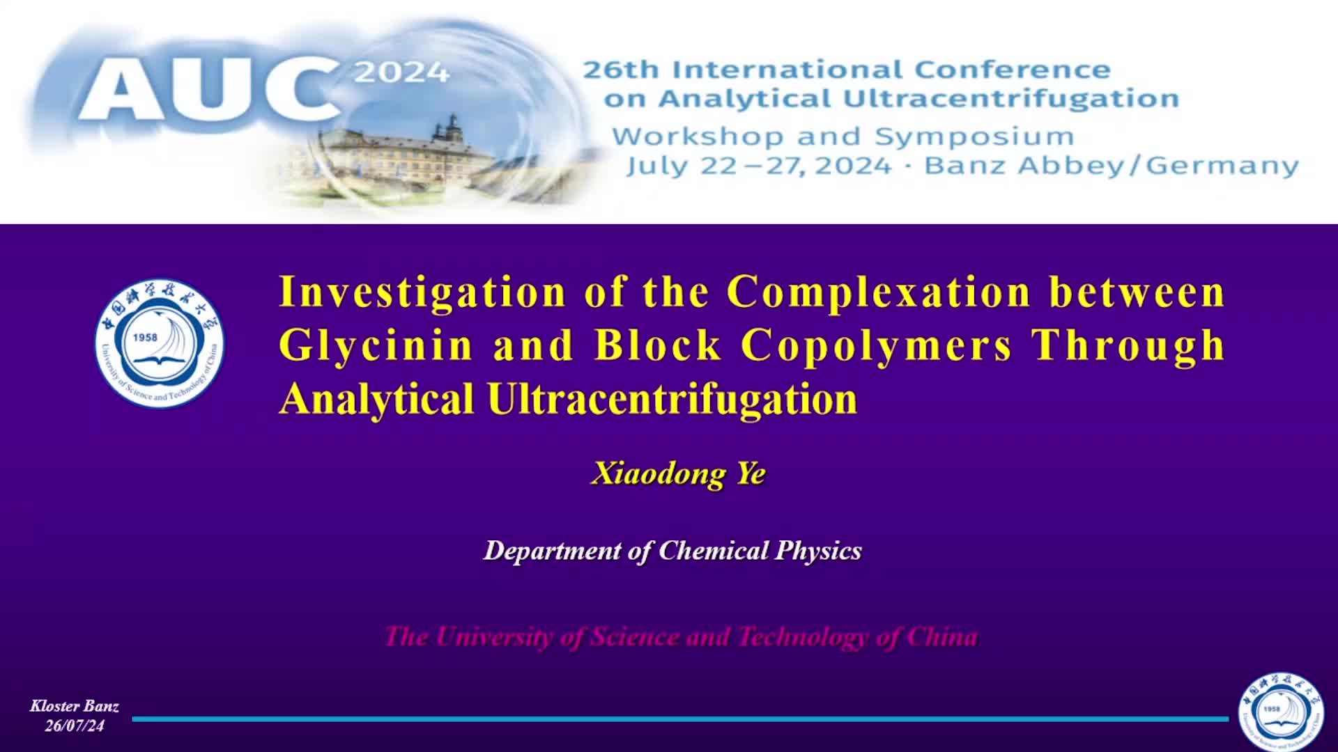 Investigation of the complexation between glycinin and block copolymers through analytical ultracentrifugation preview image