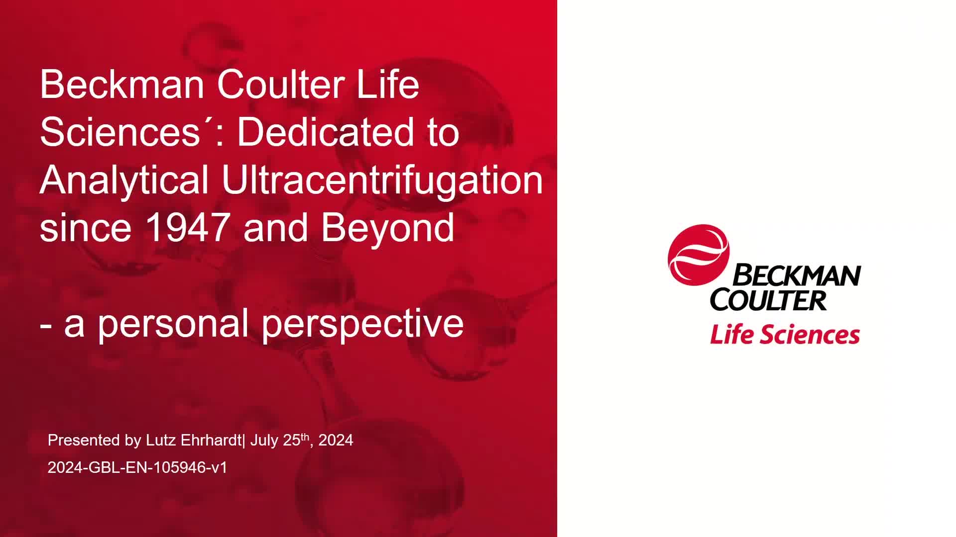 The involvement of Beckman Coulter Life Sciences in analytical ultracentrifugation from 1947 and beyond – A personal perspective preview image