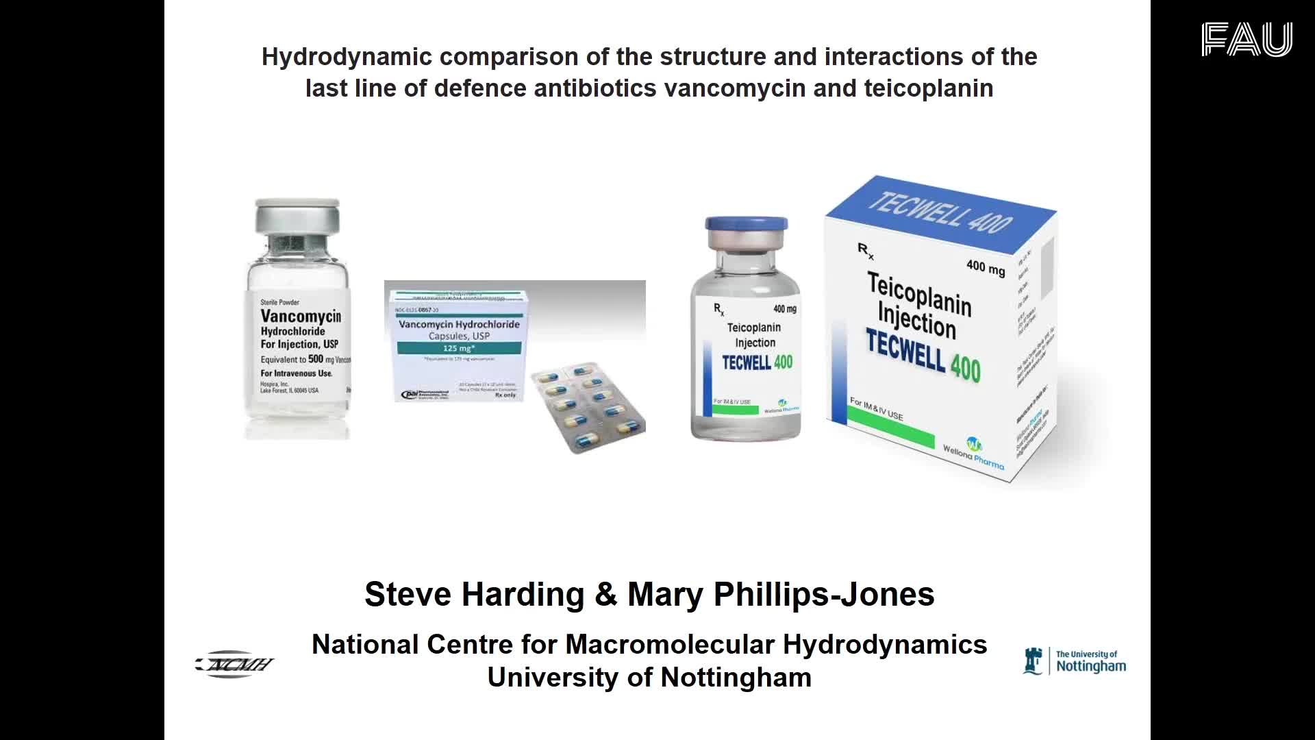 Hydrodynamic comparison of the structure and interactions of the last line of defence antibiotics vancomycin and teicoplanin preview image