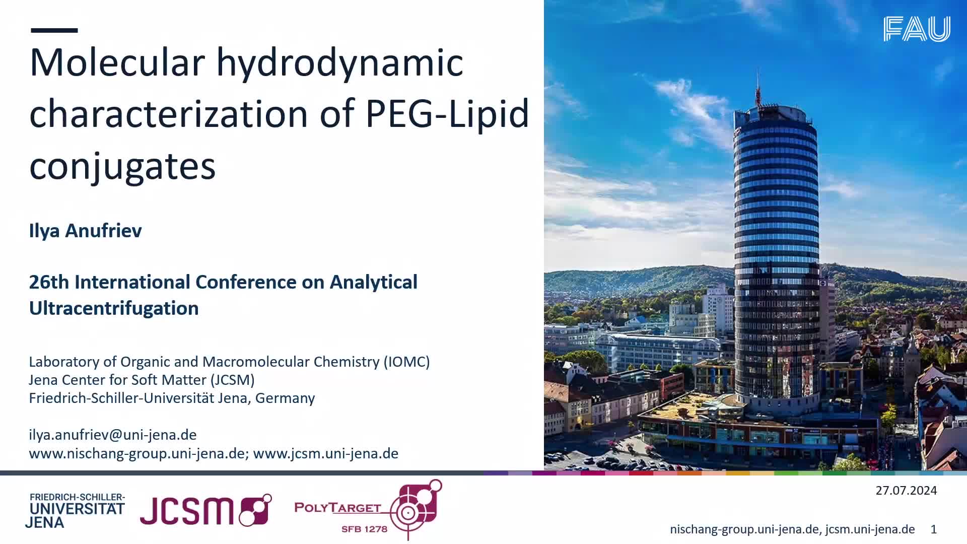 Molecular hydrodynamic characterization of PEG-lipid conjugates preview image