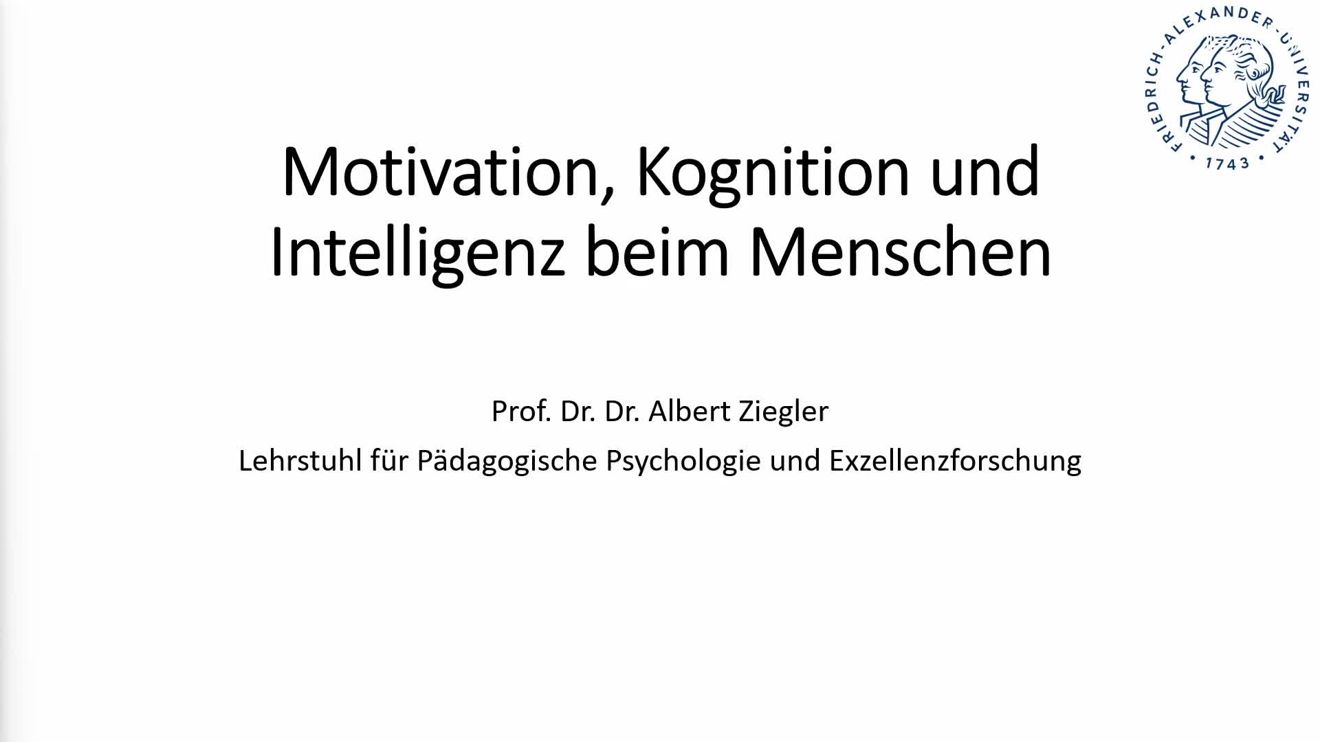 Motivation, Kognition und Intelligenz beim Menschen preview image