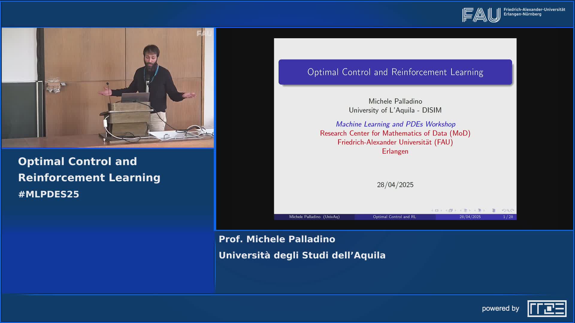 MLPDES25: Optimal Control and Reinforcement Learning preview image
