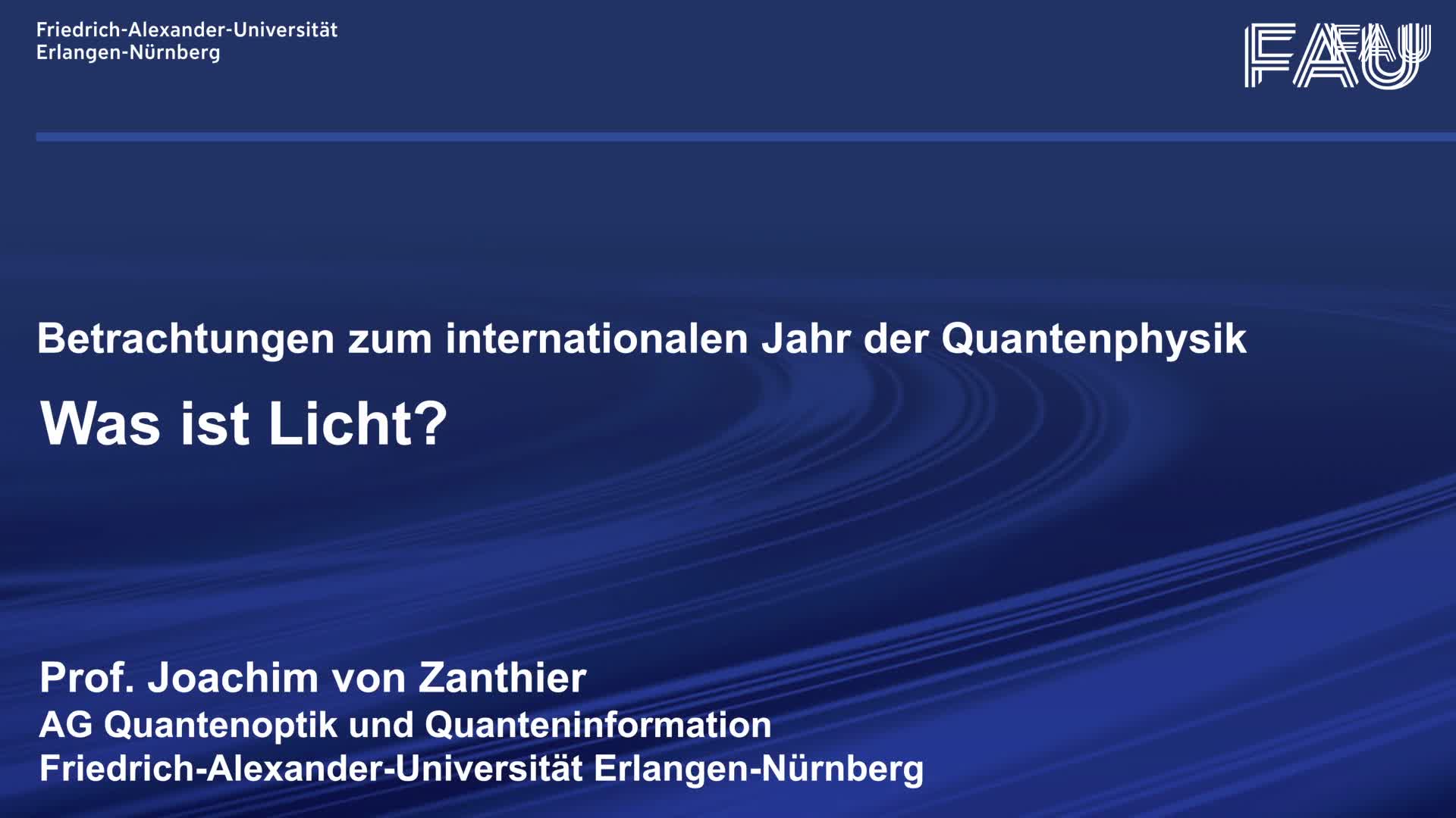Was ist Licht - Betrachtungen im internationalen Jahr der Quantenphysik preview image