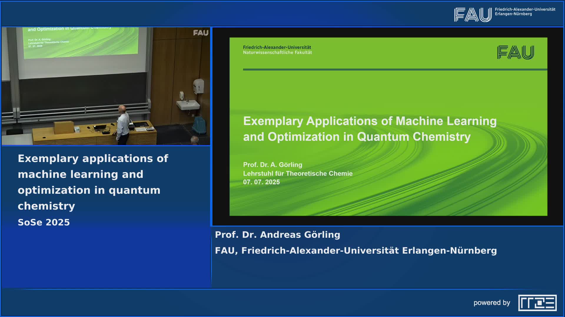 FAU MoD Lecture: Exemplary applications of machine learning and optimization in quantum chemistry preview image