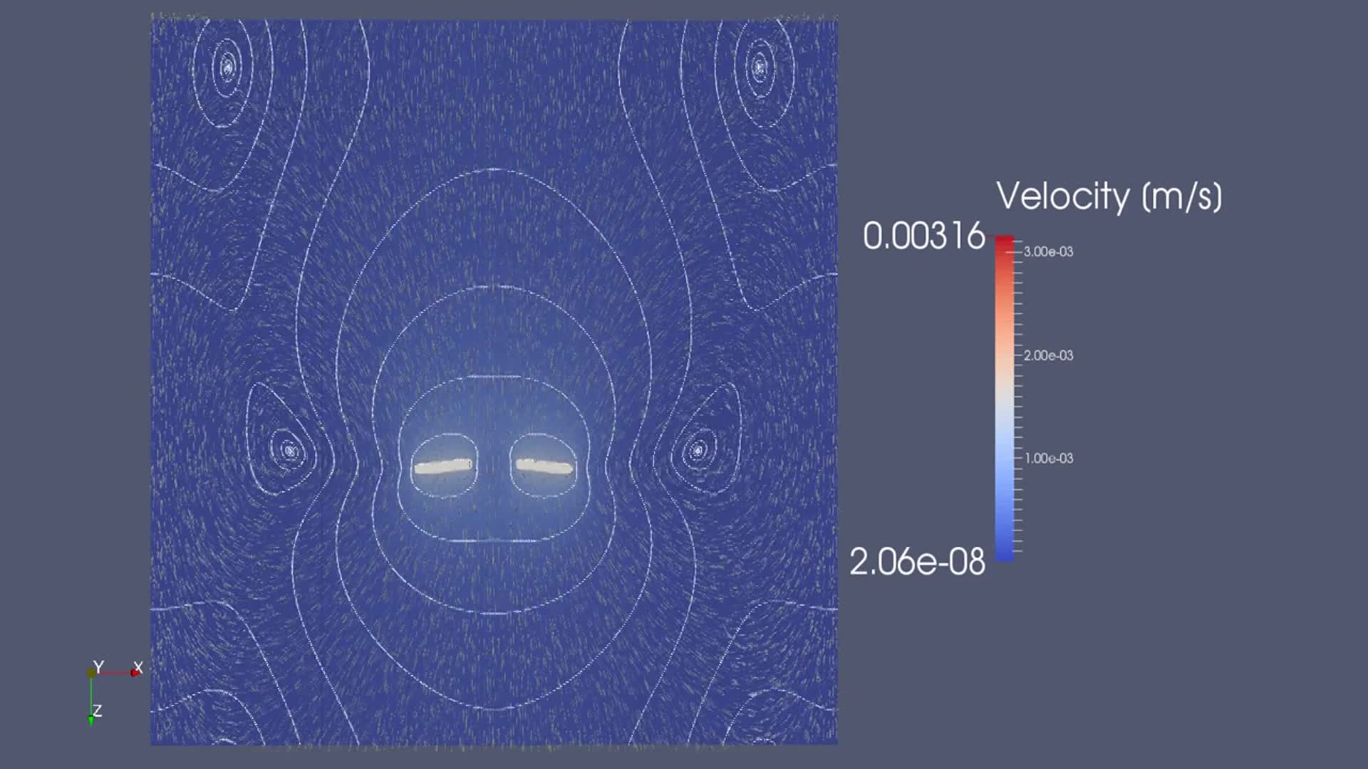 Flow field around two tumbling spherocylinders in Stokes flow preview image