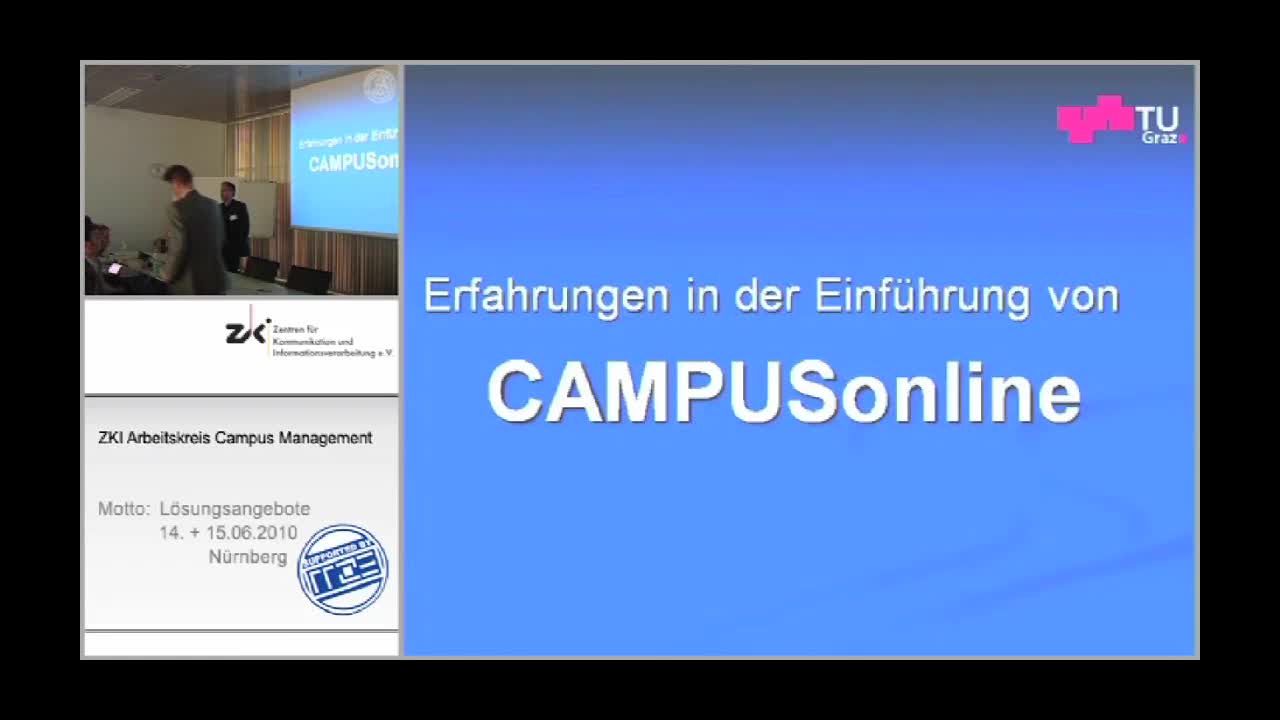 Erfahrungen der Implementierung von CAMPUSonline in Deutschland und über die neuen Entwicklungen preview image