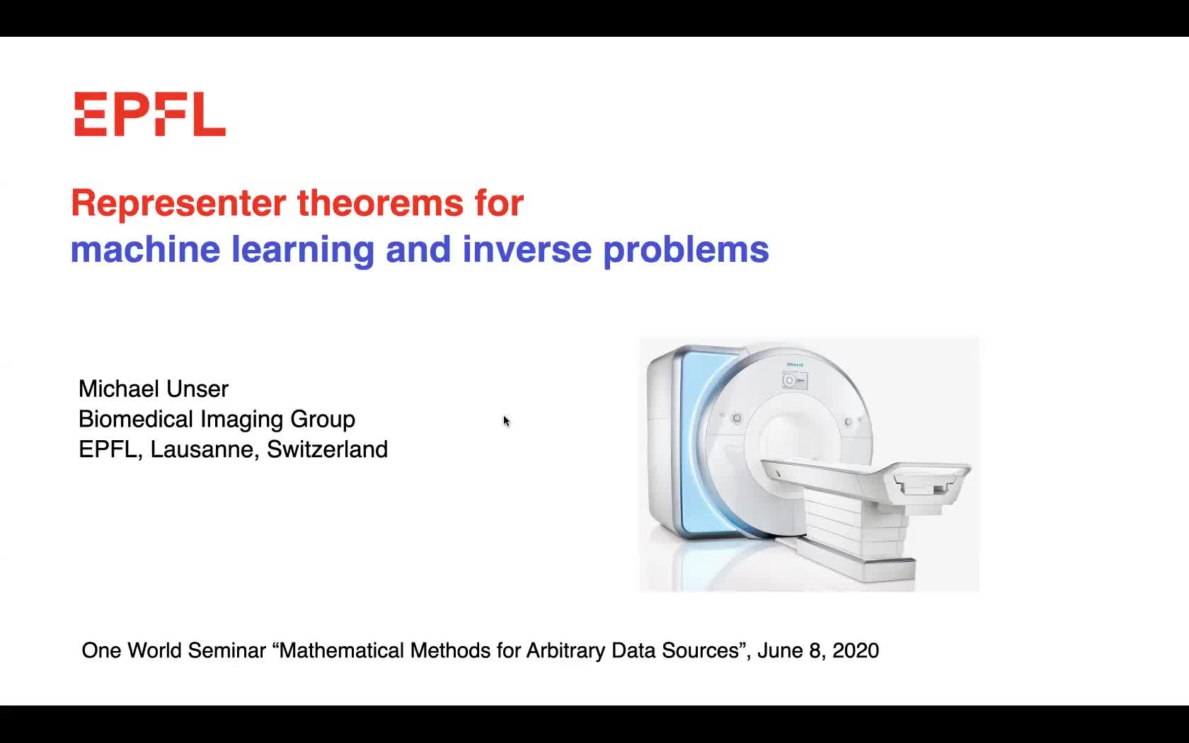 Michael Unser: Representer theorems for machine learning and inverse problems preview image