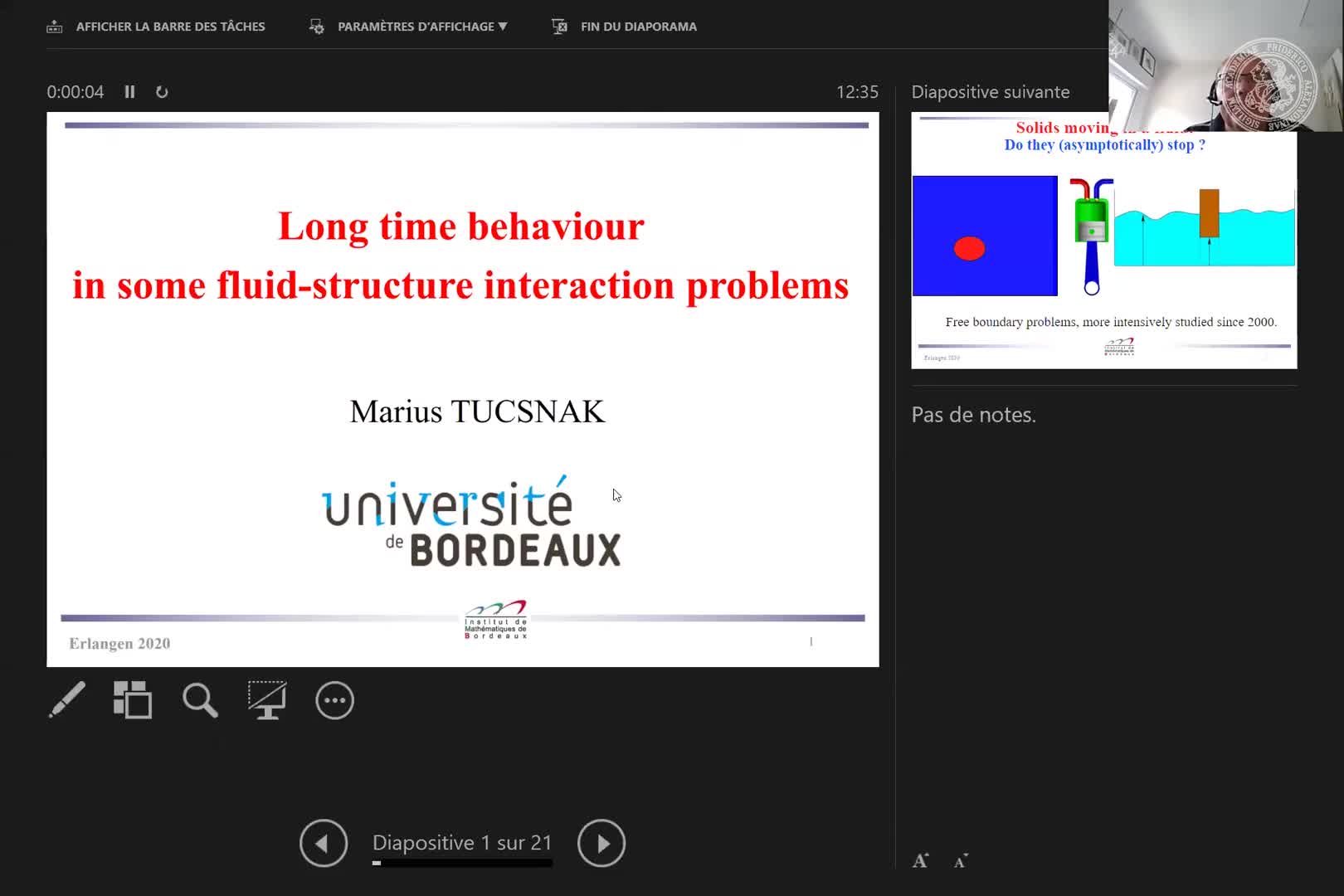Large time behavior in some fluid-interaction problems (Marius Tuscnak, Uni Bordeaux) preview image