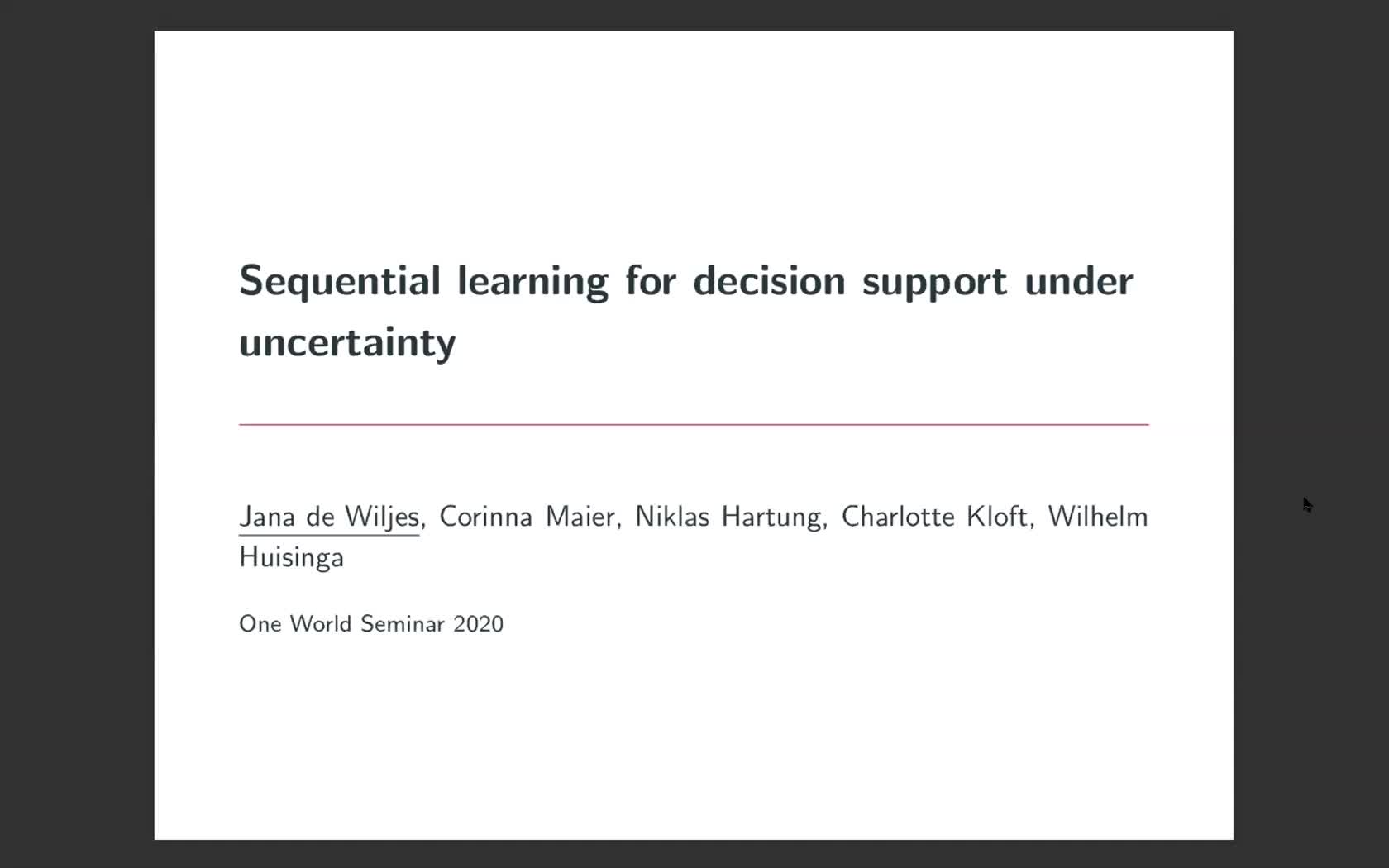 Jana de Wiljes: Sequential learning for decision support under uncertainty preview image