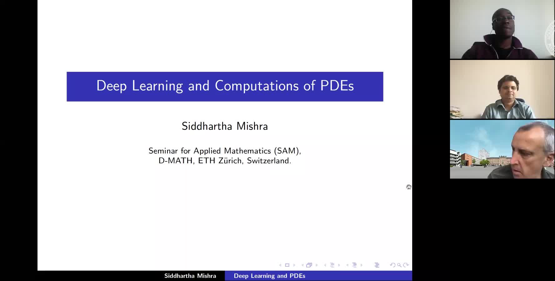 Deep Learning and Computations of PDEs (Siddhartha Mishra, ETH Zurich) preview image